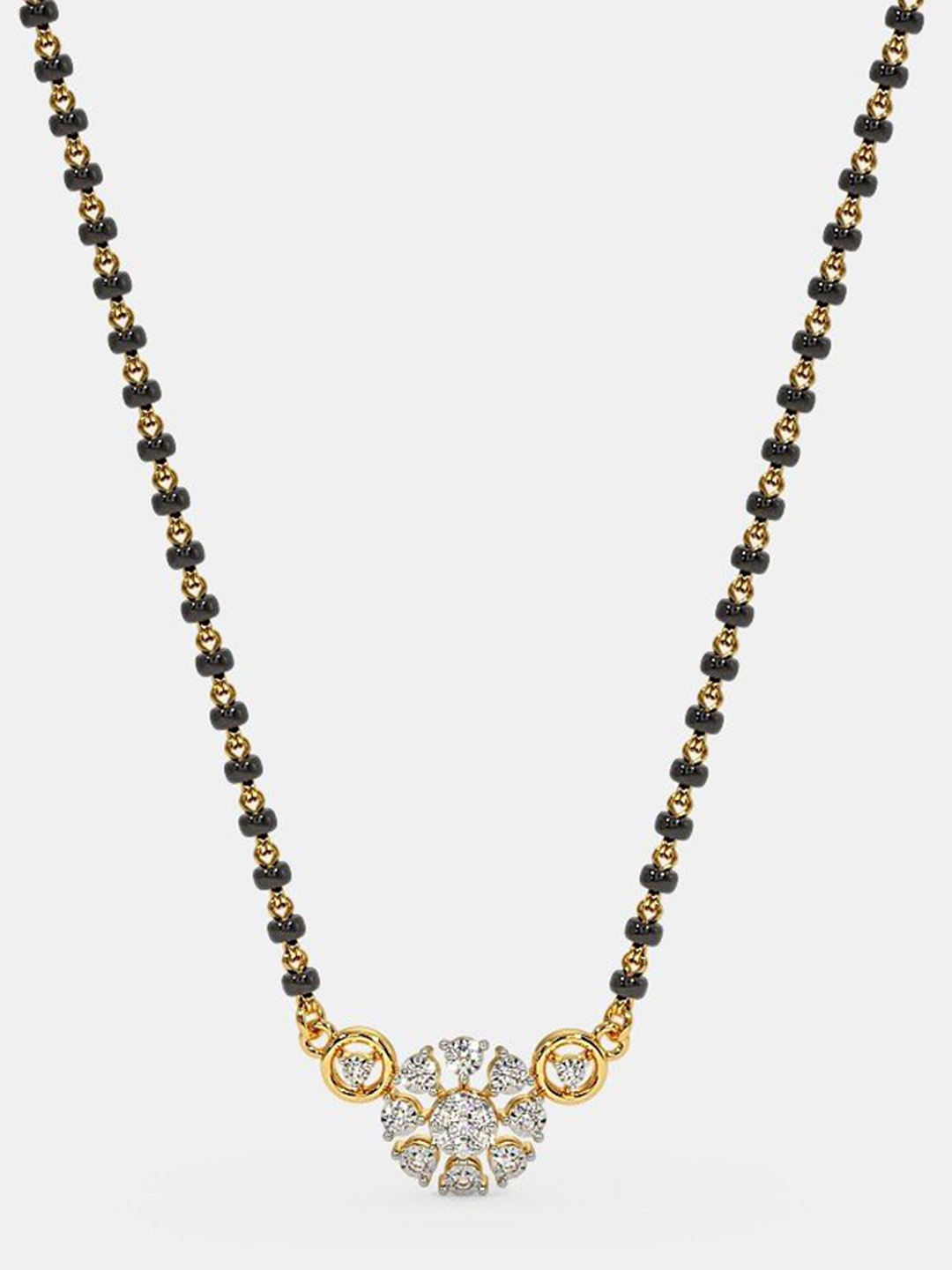 

HETPRIT Gold-Plated American Diamond Stone Studded and Beaded Mangalsutra