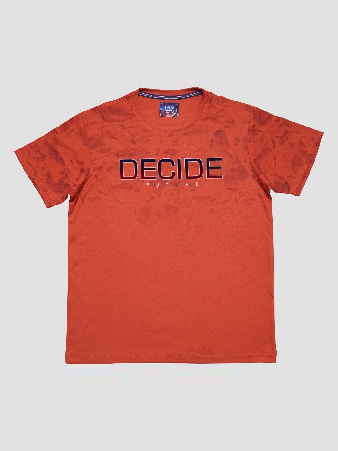 

TWIX Boys Typography Printed Round Neck Cotton T-Shirt, Orange