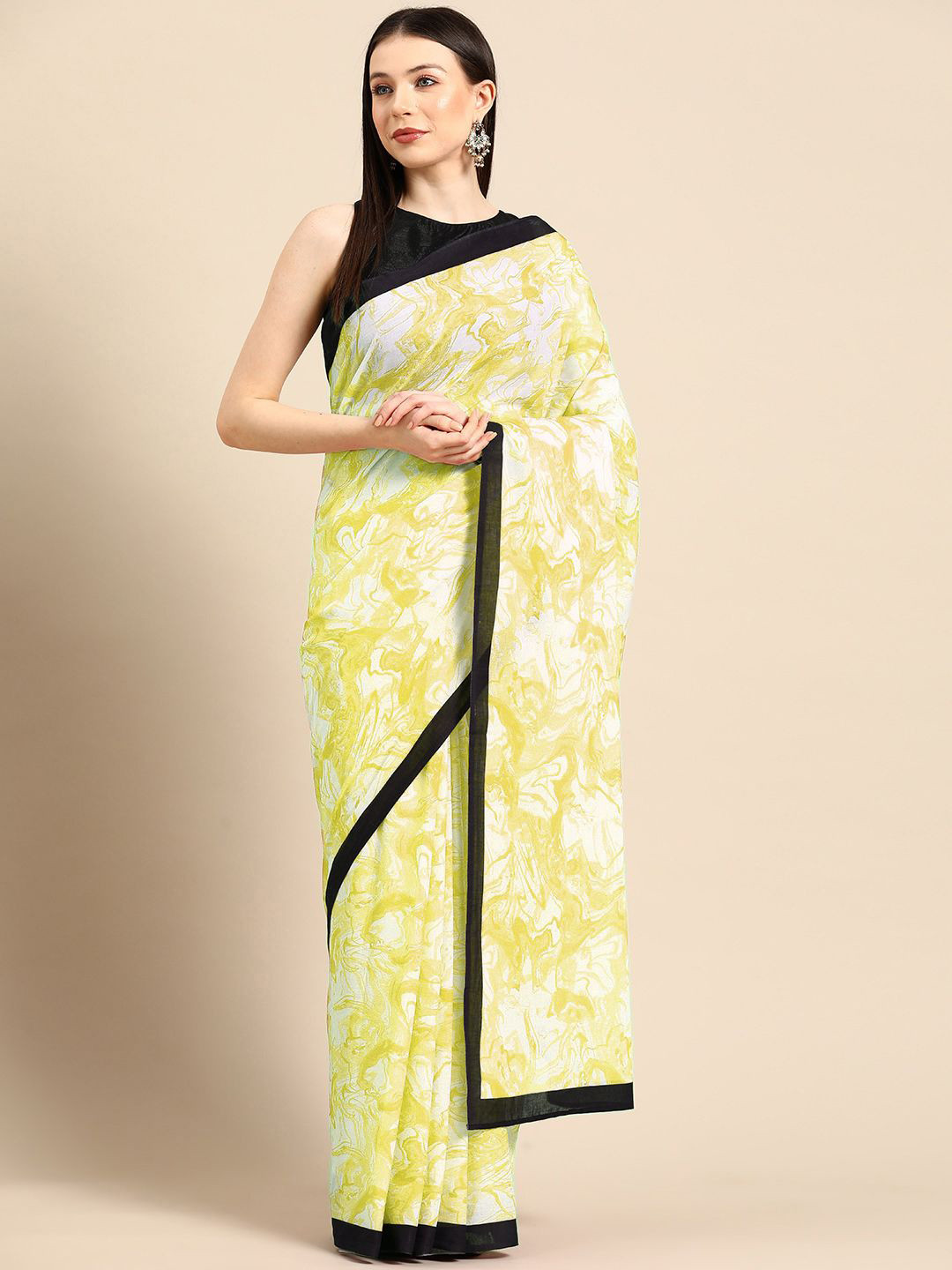 

BUTA BUTI Pure Cotton Saree, Yellow