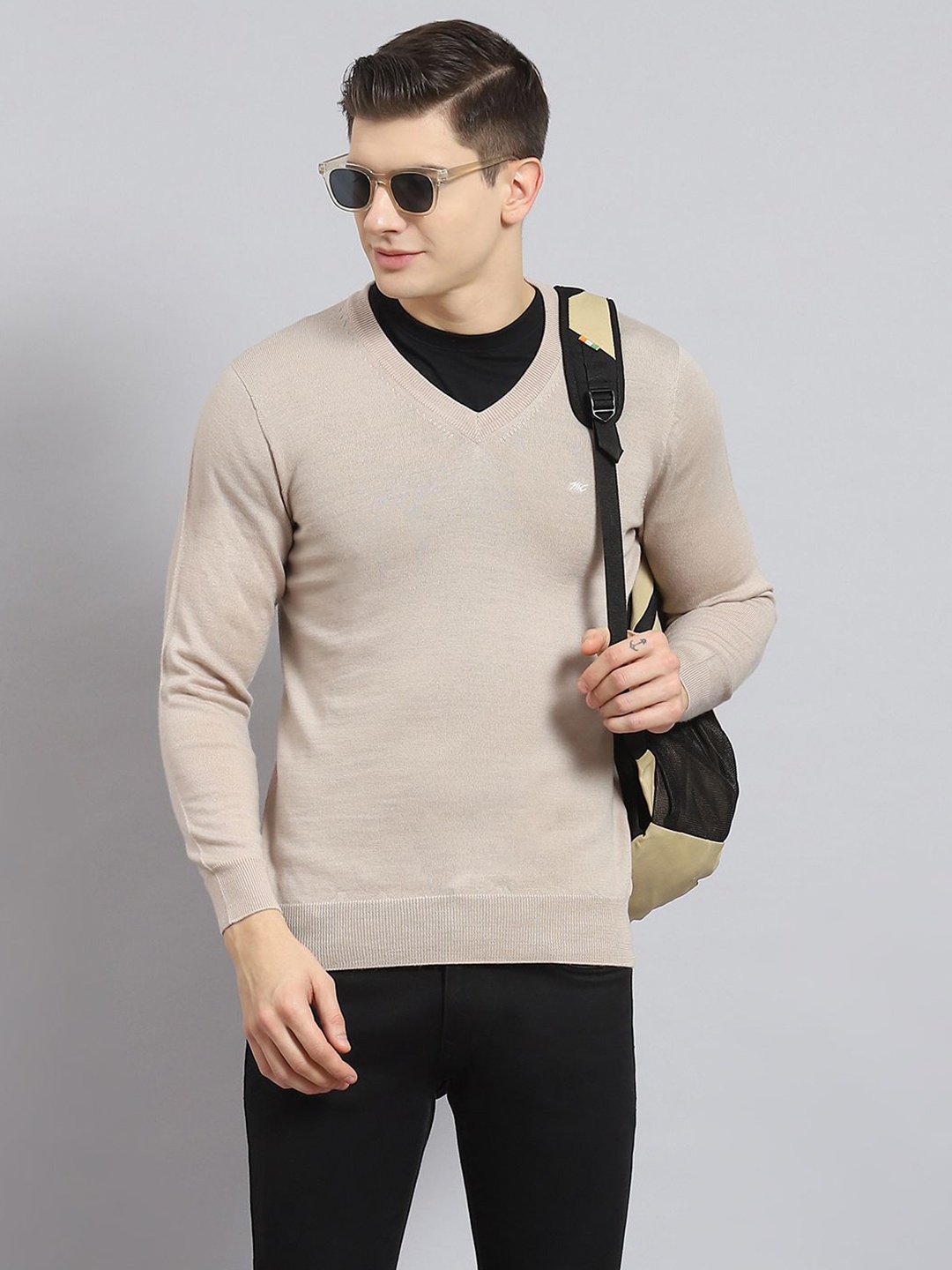 

Monte Carlo Men Woollen Pullover, Beige