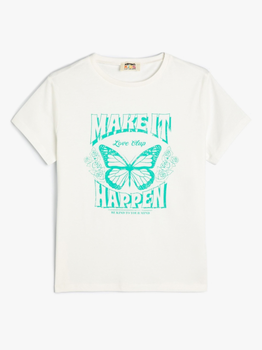 

Koton Girls Typography Printed T-shirt, Beige