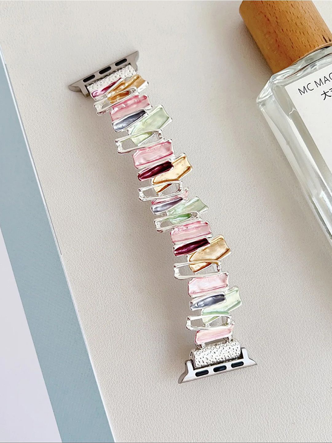 

PEEPERLY Geometric Stretchable Bracelet Style Smart Watch Straps, Pink
