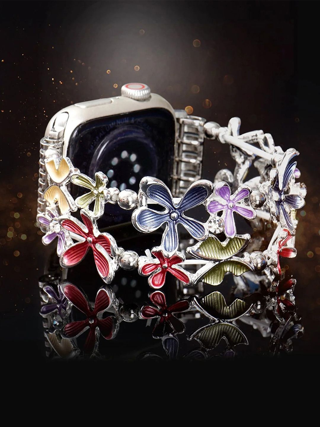 

PEEPERLY Petite Floral Bracelet Compatible Smartwatch Strap, Purple