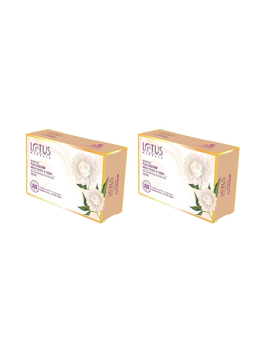 

Lotus Herbals Set Of 2 Radiant Party Glow Facial Kit- 57g Each, Cream