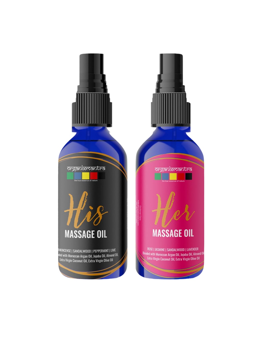 

Organix Mantra Set Of 2 His & Her Massage Oil With Sandalwood-30ml Each, Transparent