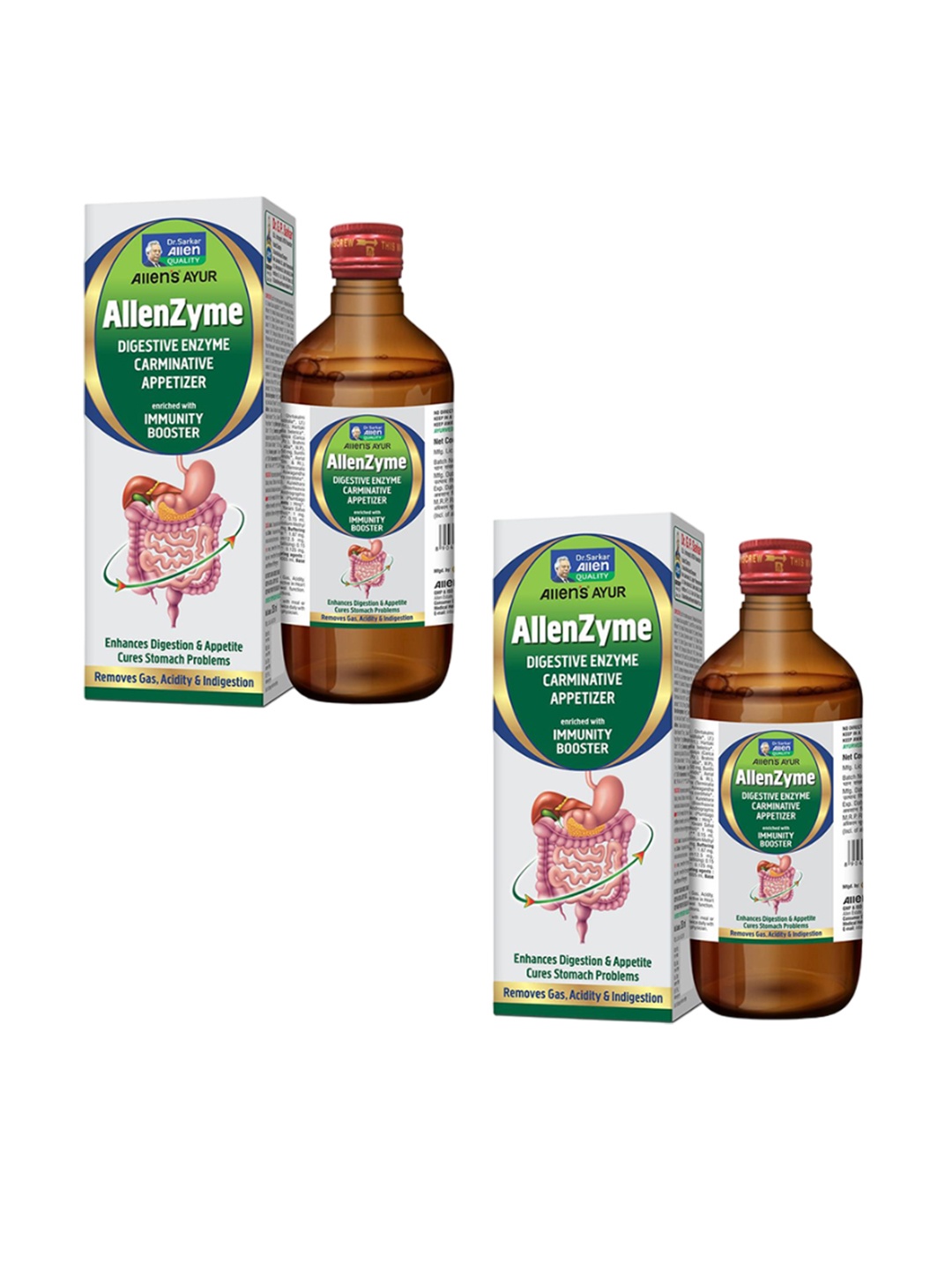 

ALLEN Set Of 2 Allenzyme - 250 ml Each, Brown