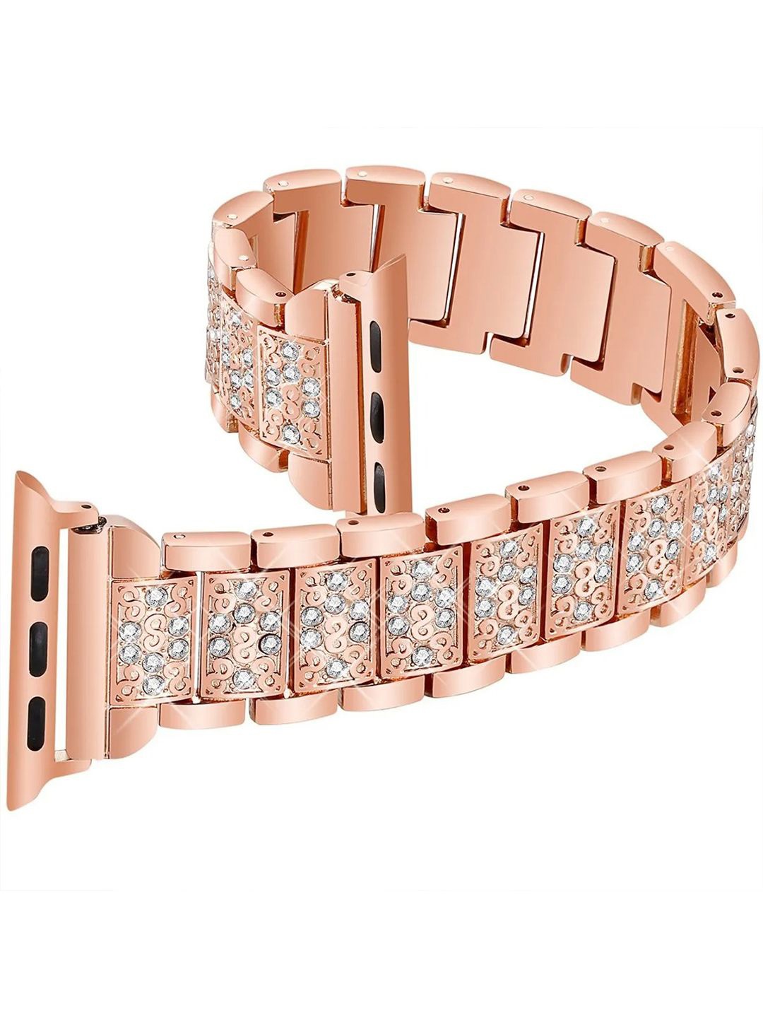 

PEEPERLY Diamond Embellished Compatible Smart Watch Strap, Rose