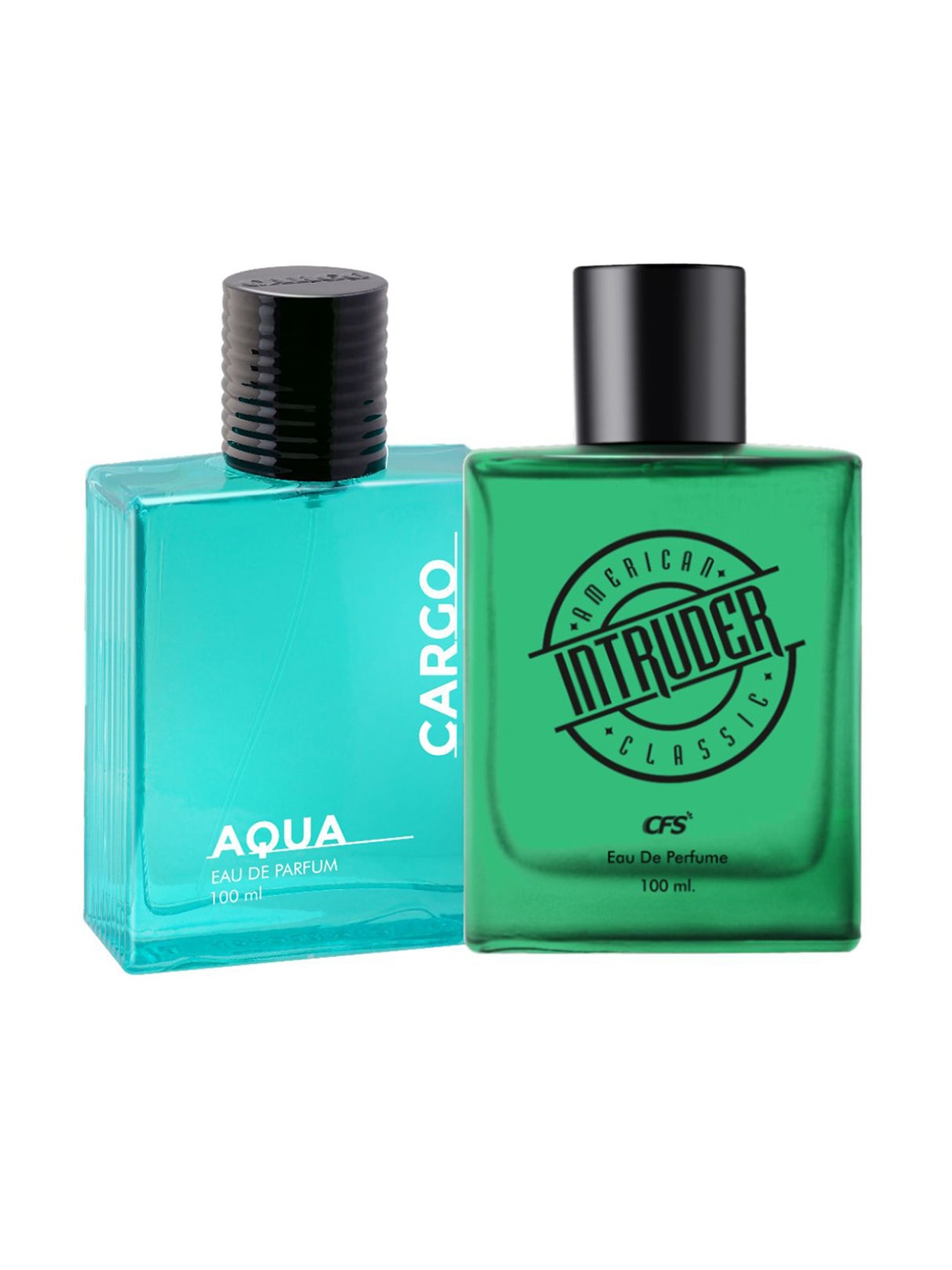 

CFS Set Of 2 Cargo Aqua & Intruder Long Lasting Eau de Parfum -100ml Each, Blue