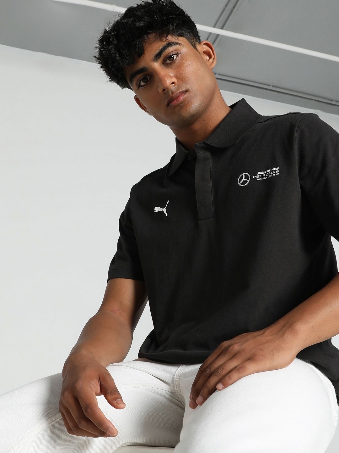 

PUMA Motorsport Men Polo Collar T-shirt, Black