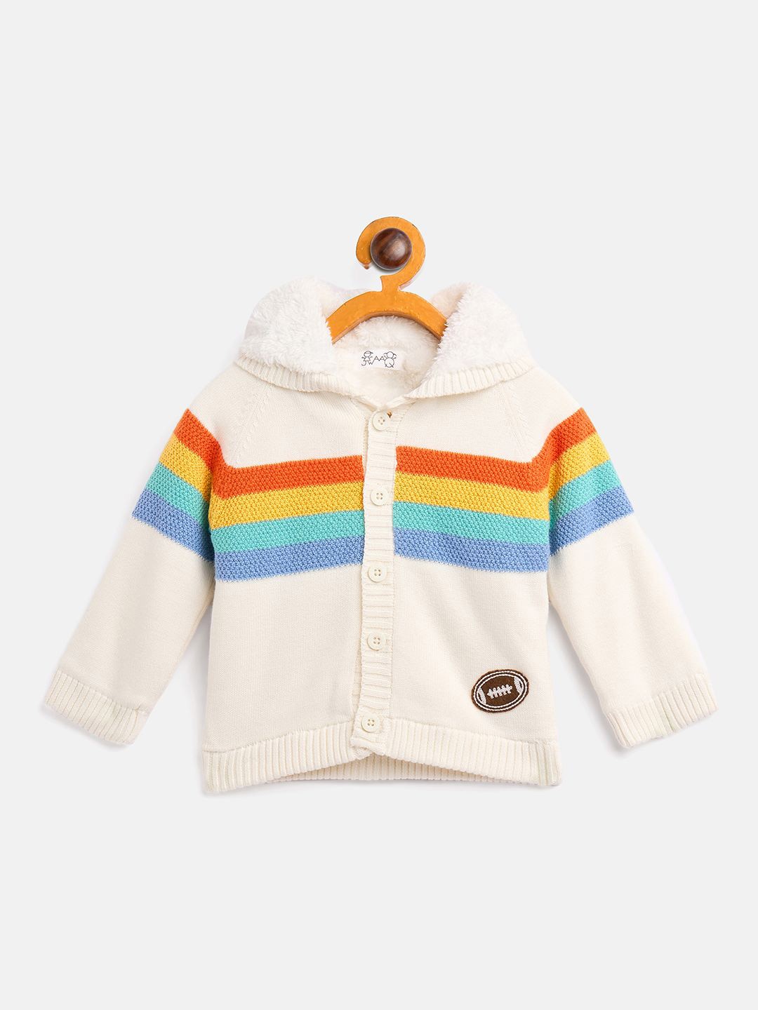 

JWAAQ Unisex Kids Striped Cardigan, White