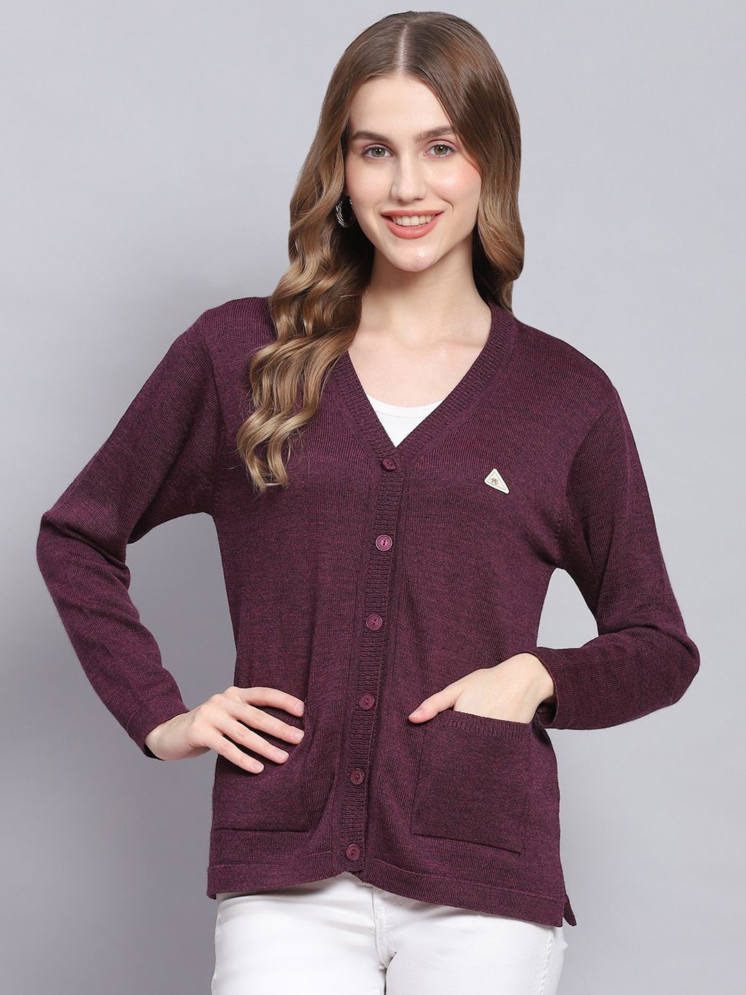 

Monte Carlo Women Woollen Cardigan, Purple