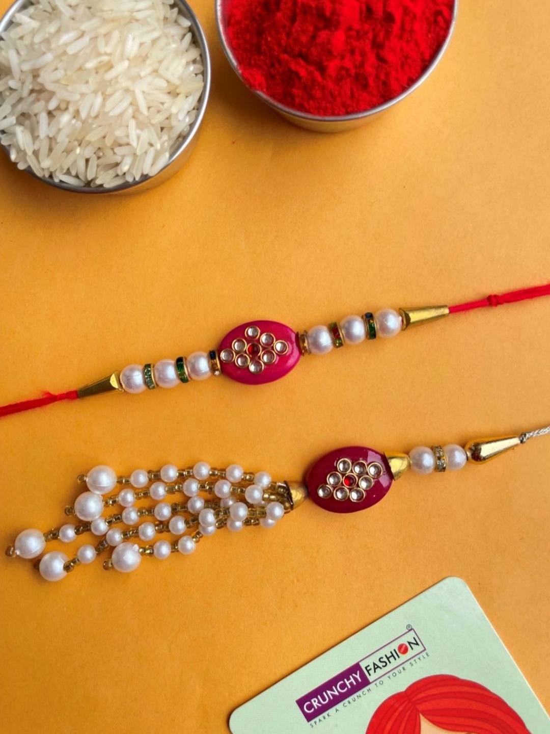 

Crunchy Fashion Thread Rakhi, Gold
