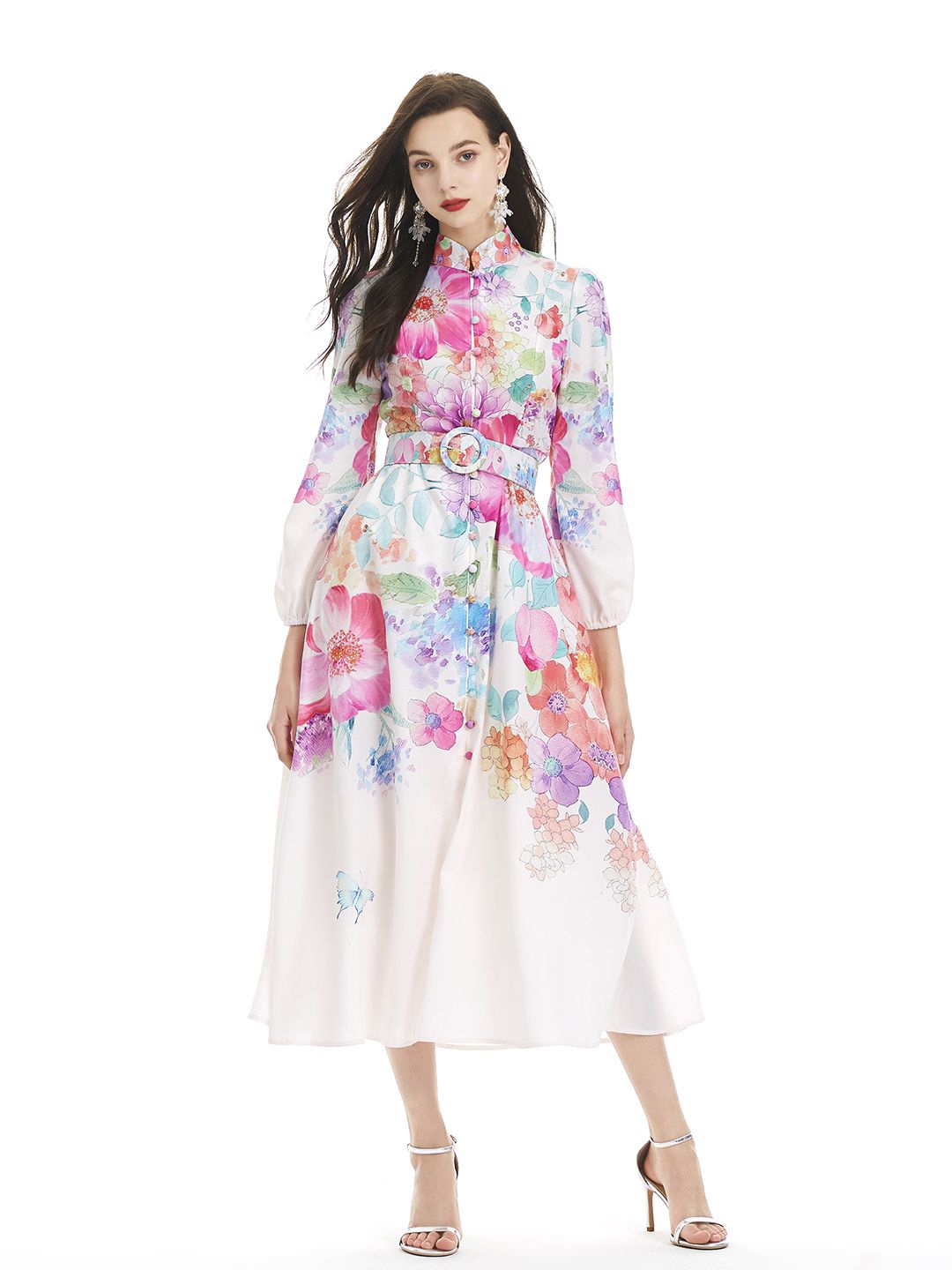 

JC Collection Floral Print Fit & Flare Midi Dress, Multi