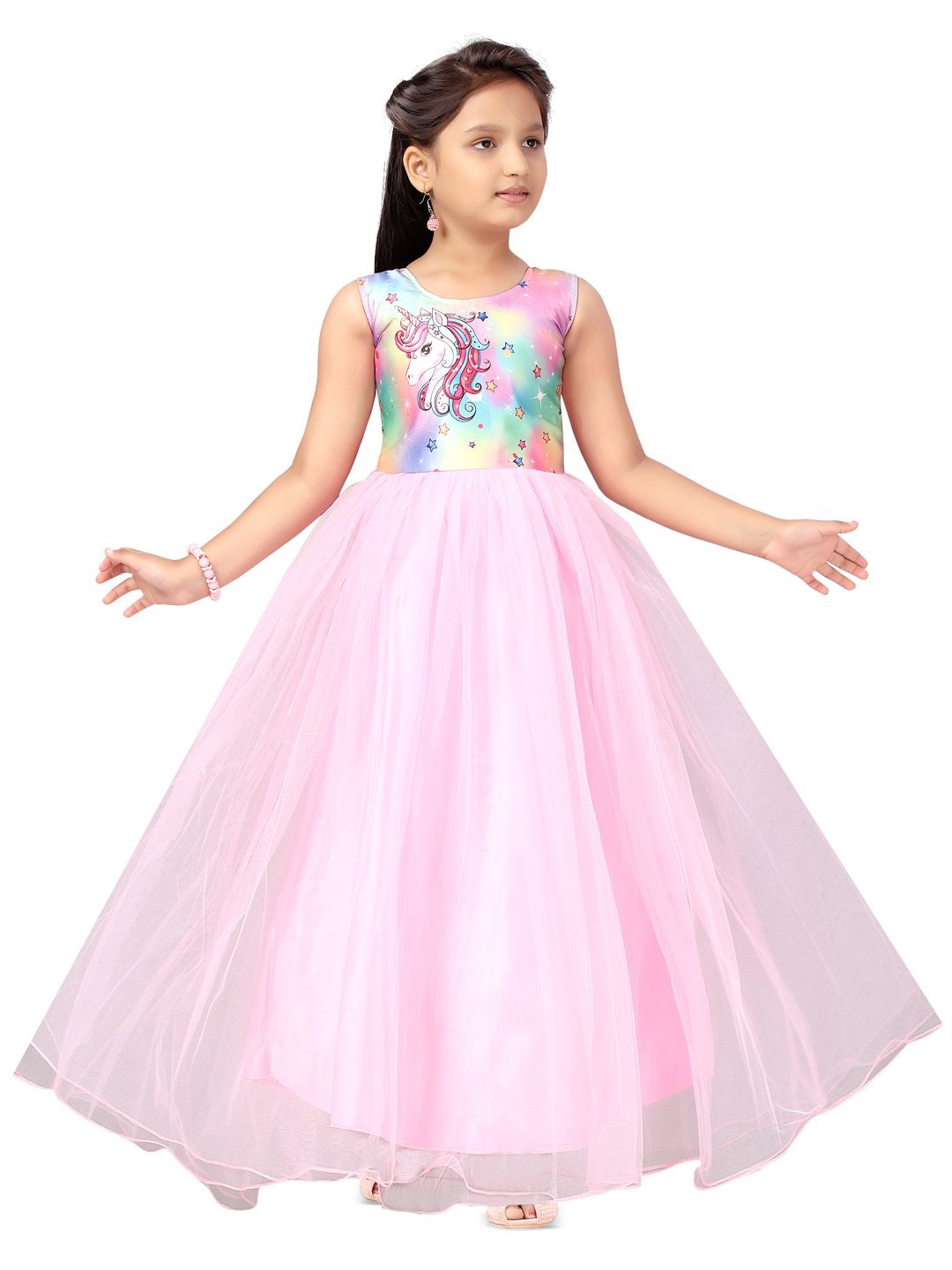 

BAESD Geometric Printed Net Fit & Flare Dress, Pink