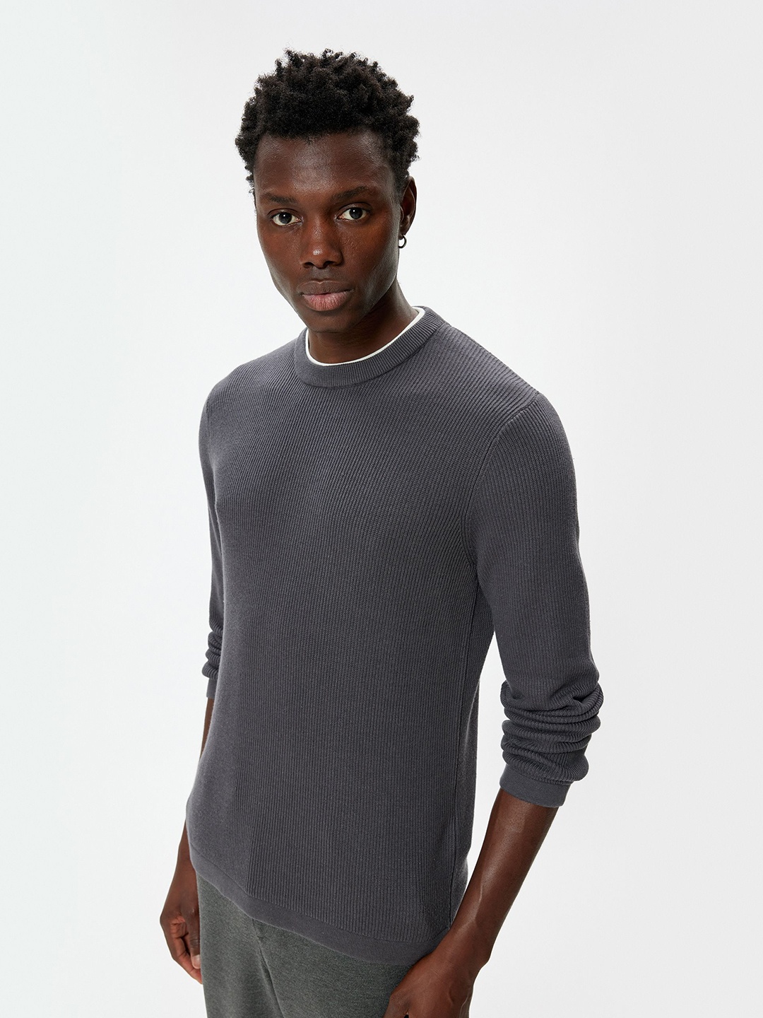 

Koton Men Cable Knit Pullover, Grey