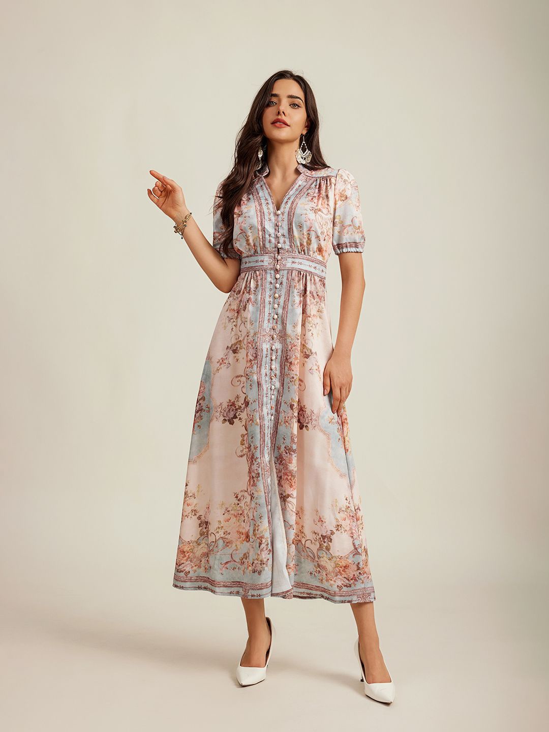 

JC Collection Floral Print Maxi Dress, Blue