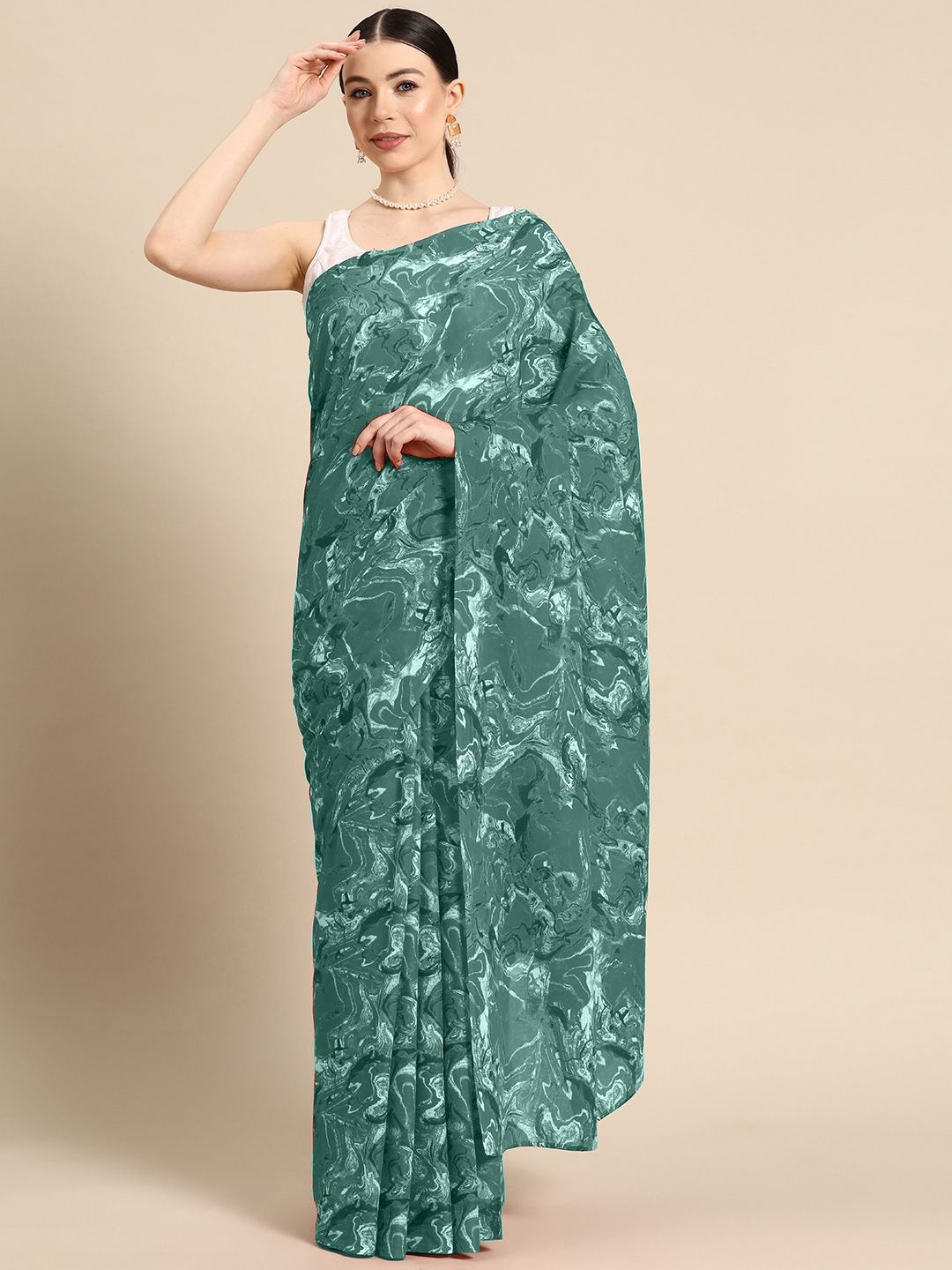 

BUTA BUTI Pure Cotton Saree, Green