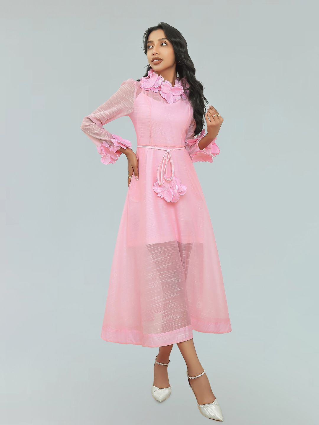 

JC Collection A-Line Midi Dress, Pink