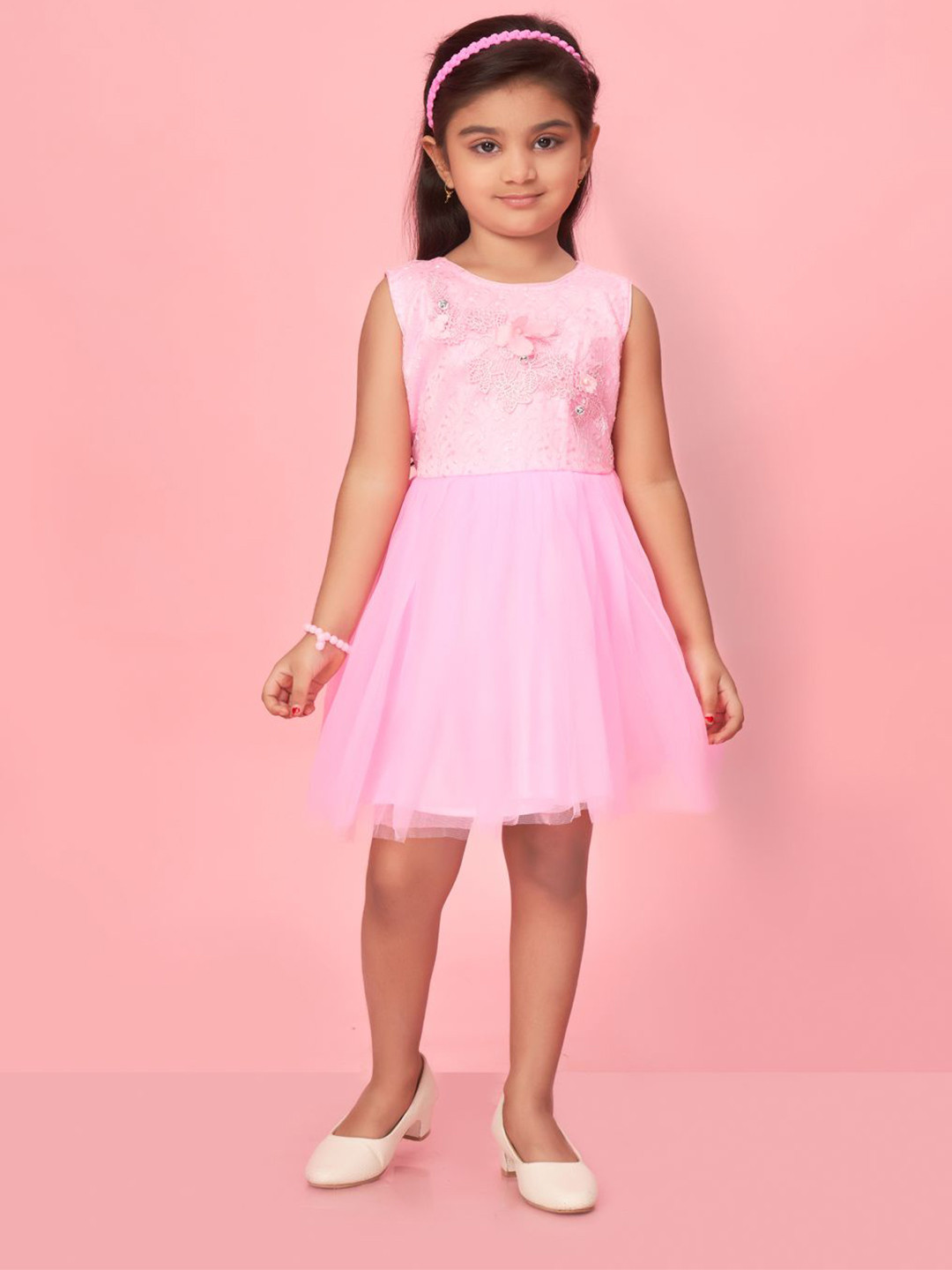 

BAESD Net Fit & Flare Dress, Pink