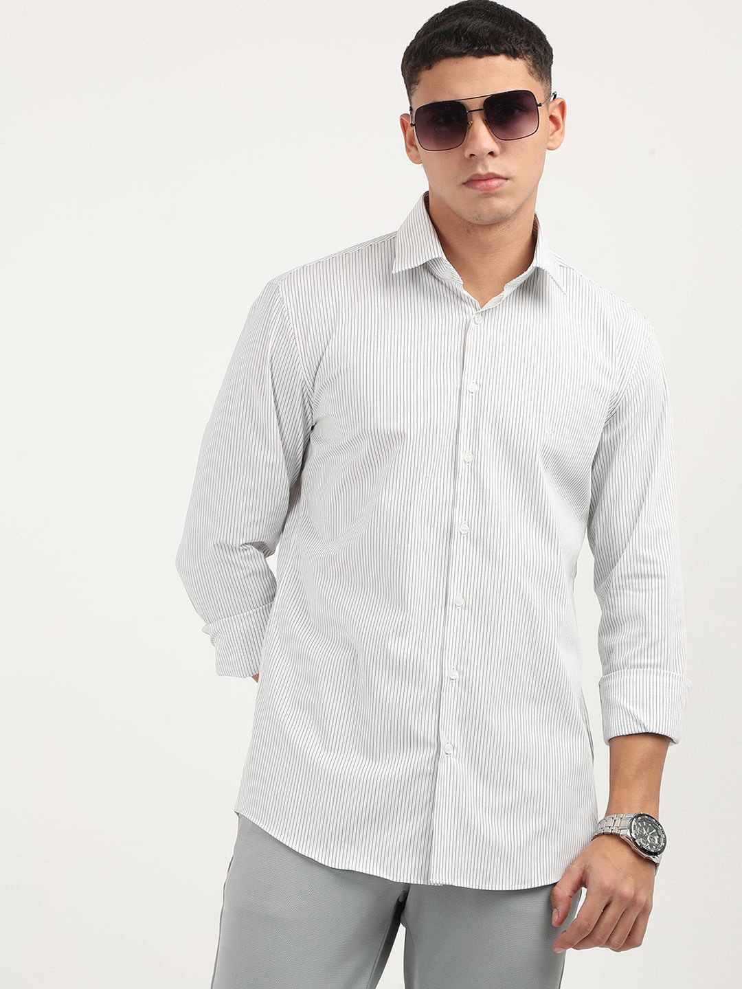 

Calvin Klein Jeans Men Slim Fit Opaque Casual Shirt, Blue