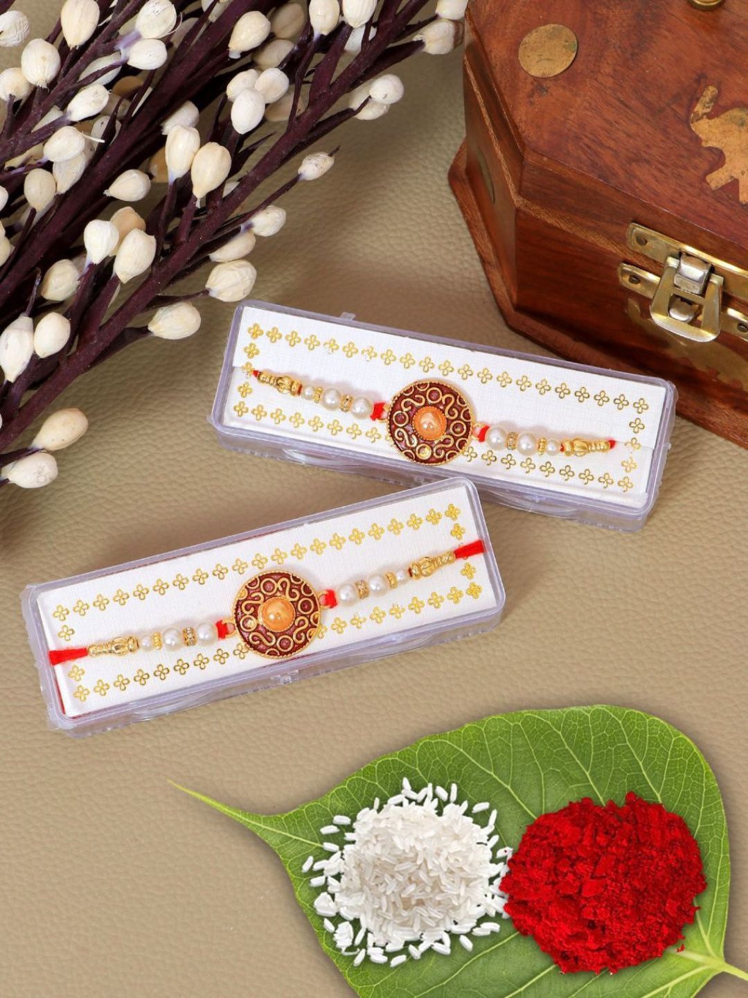 

Crunchy Fashion Thread Rakhi, Gold