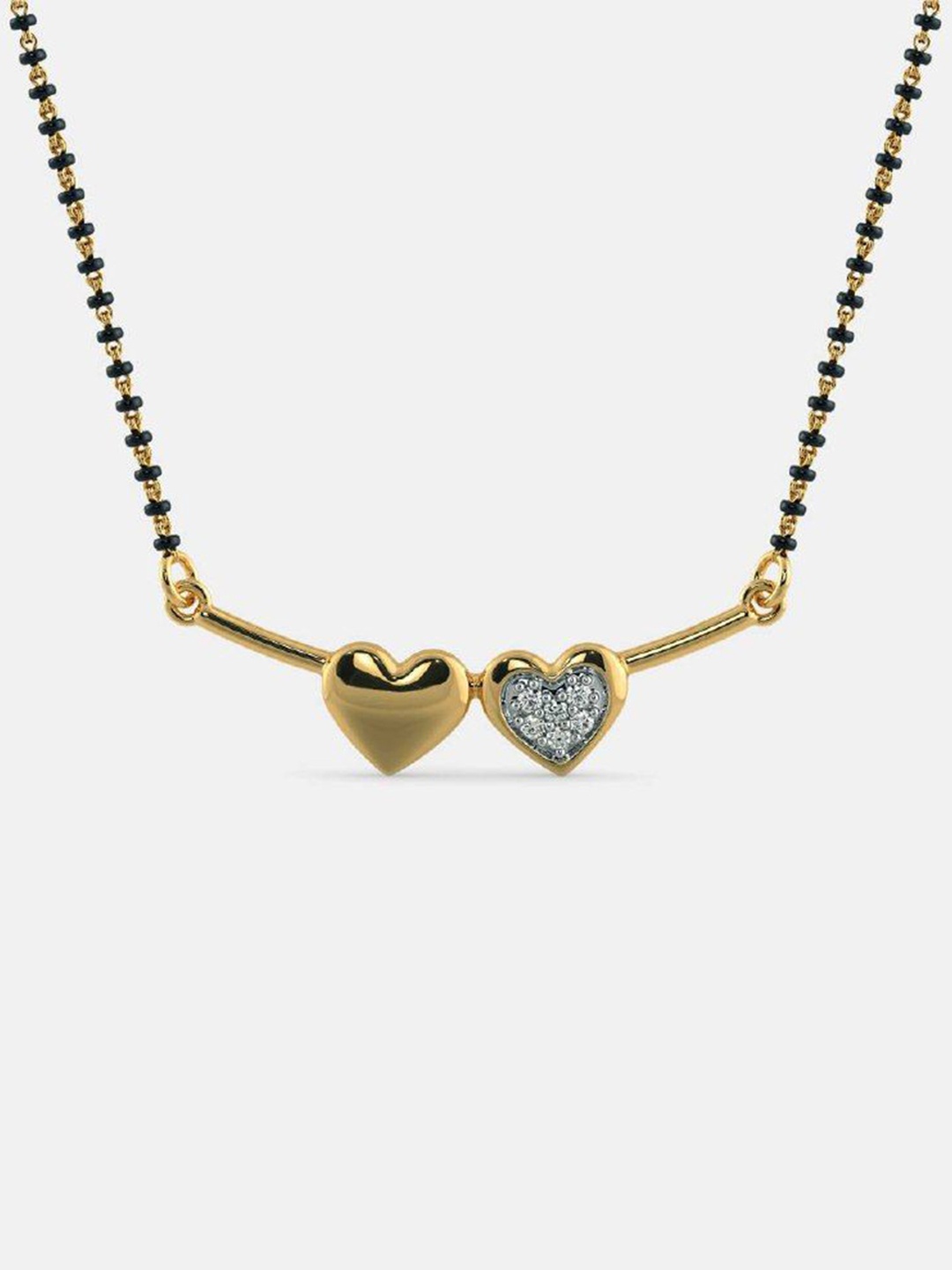 

HETPRIT Gold-Plated American Diamond Studded and Beaded Mangalsutra