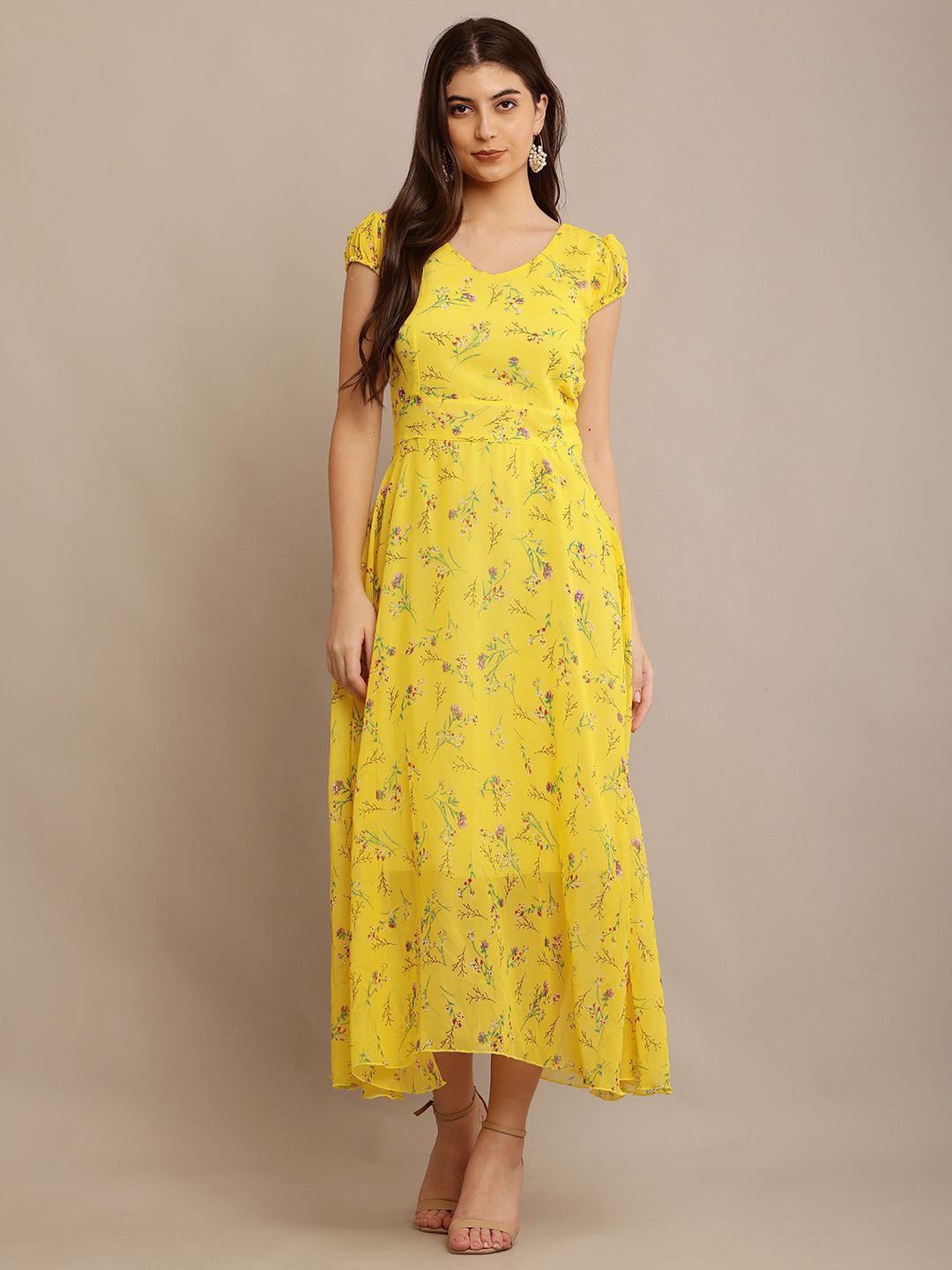 

Raabta Fashion Floral Print Georgette Maxi Dress, Multi