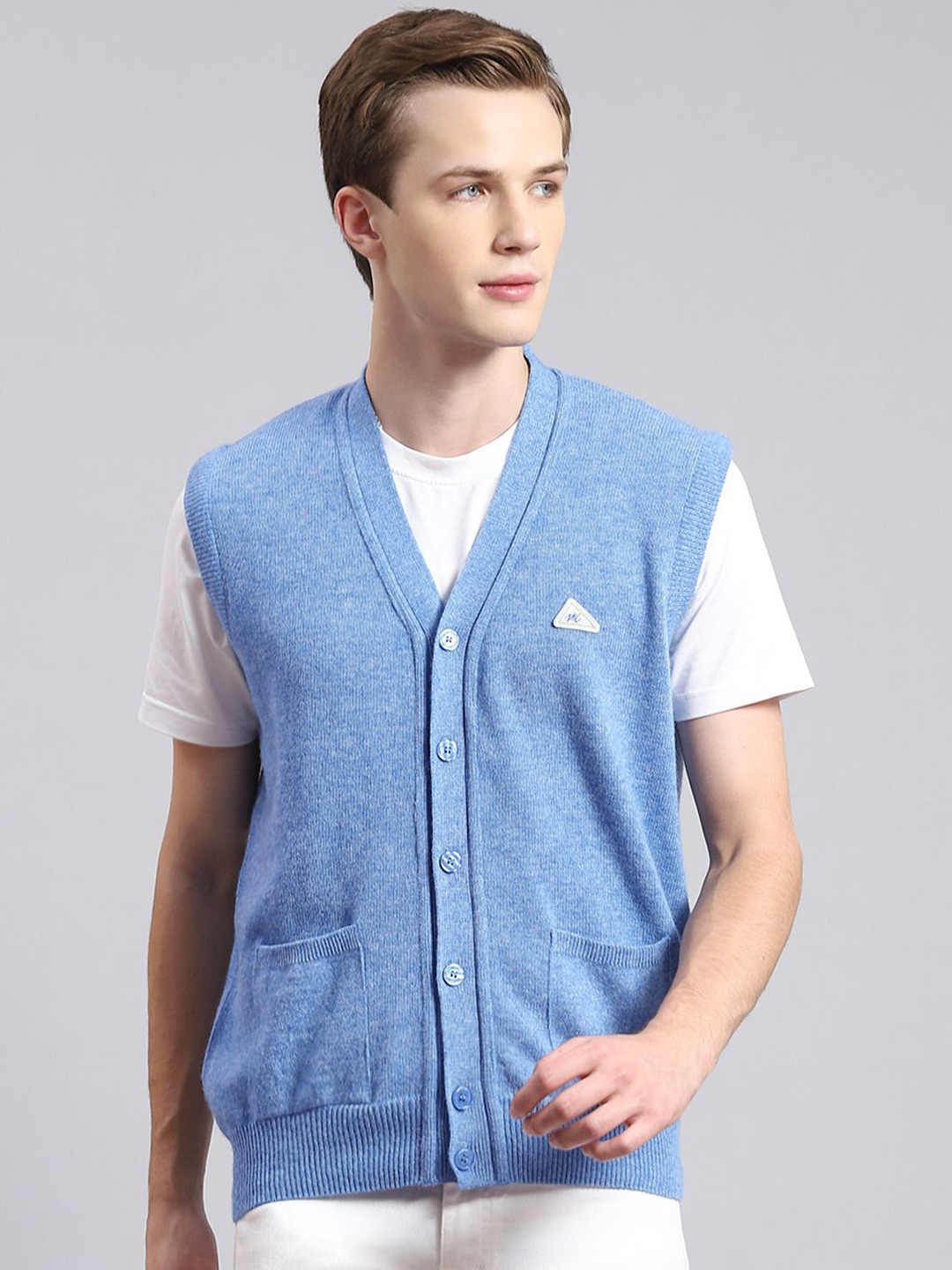 

Monte Carlo Men Woollen Cardigan, Blue