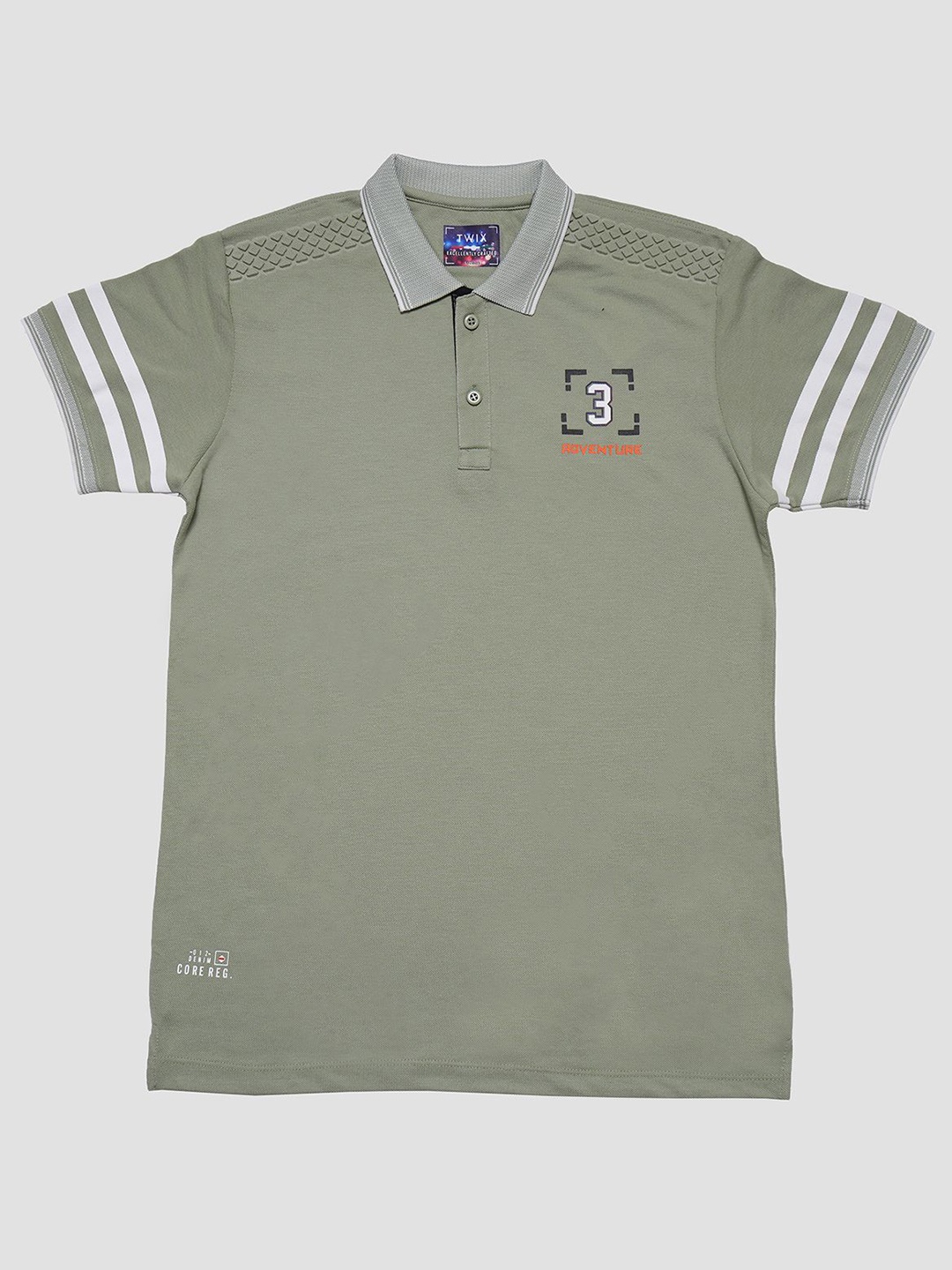 

TWIX Boys Solid Polo Collar Cotton T-Shirt, Grey