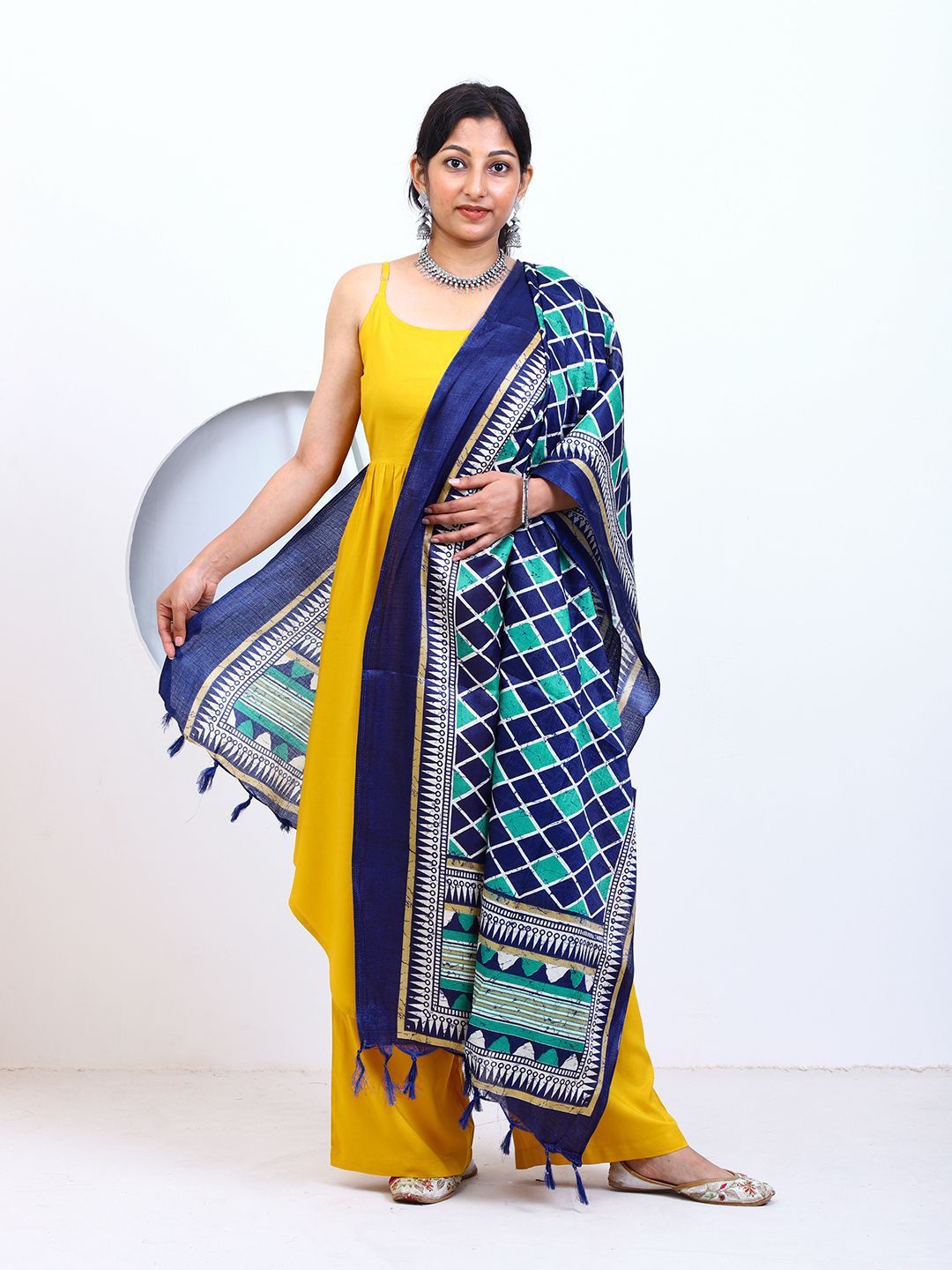 

DEEBACO Printed Dupatta, Blue