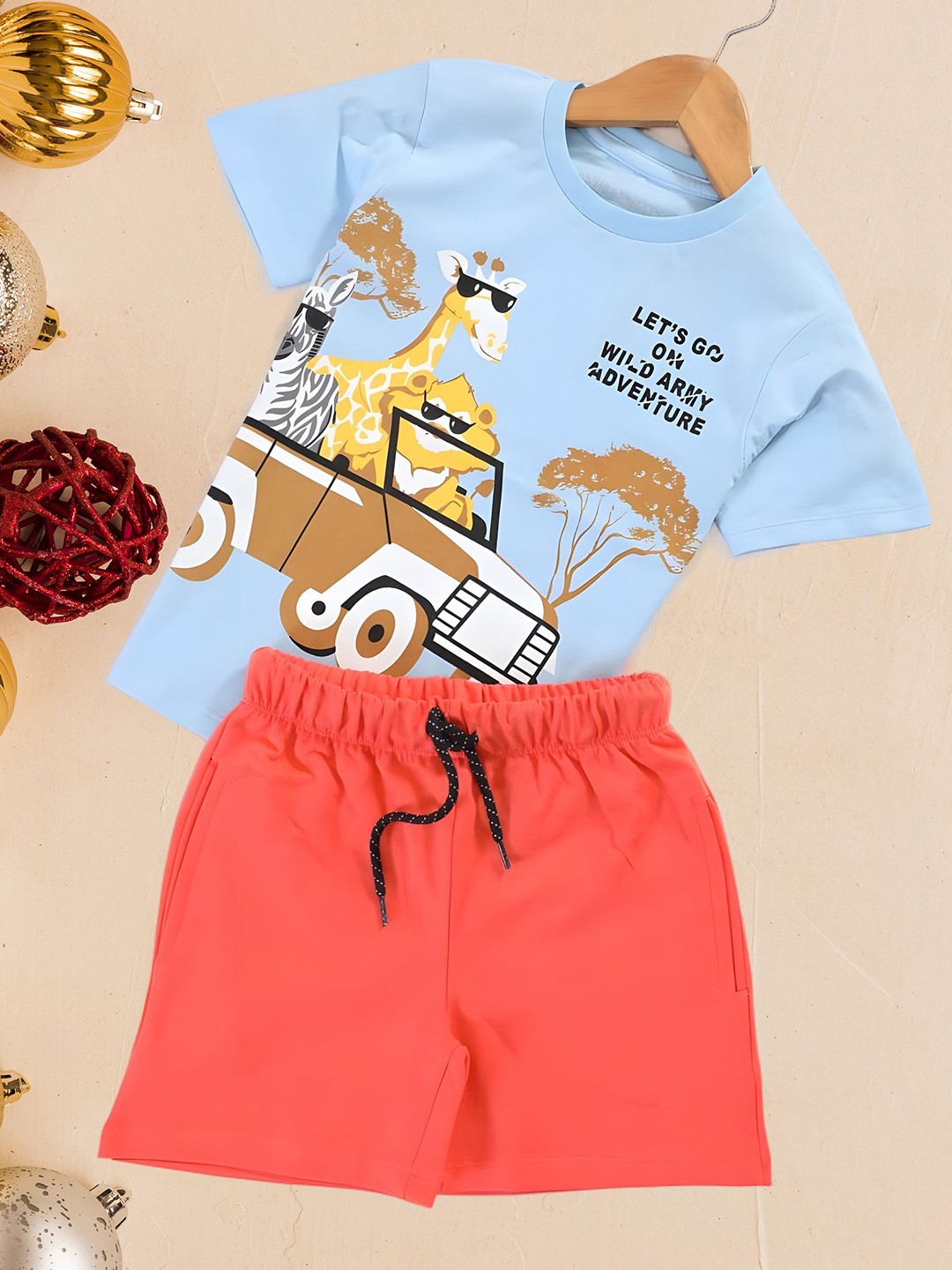

Arshia Fashions Boys Printed T-shirt with Shorts, Blue
