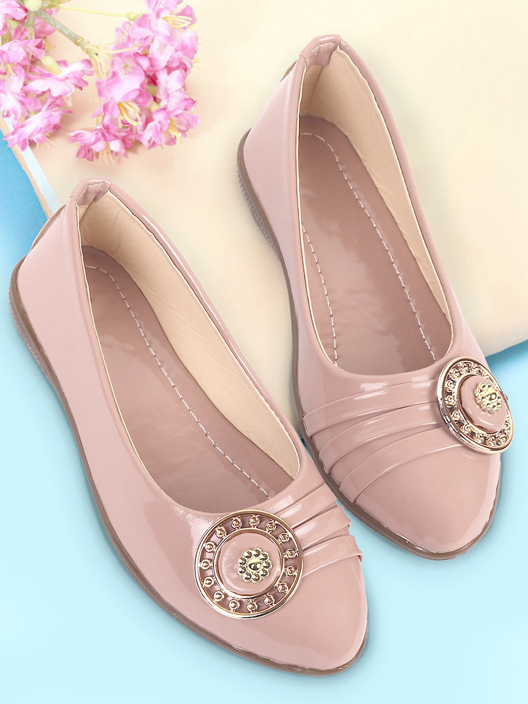 

BAESD Girls Printed Ballerinas Flats, Brown