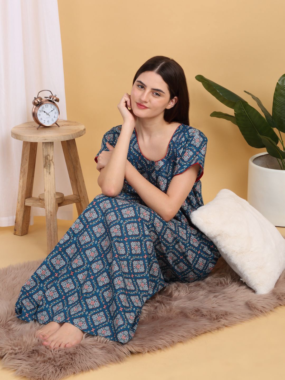 

Sweet Dreams Printed Maxi Nightdress, Blue