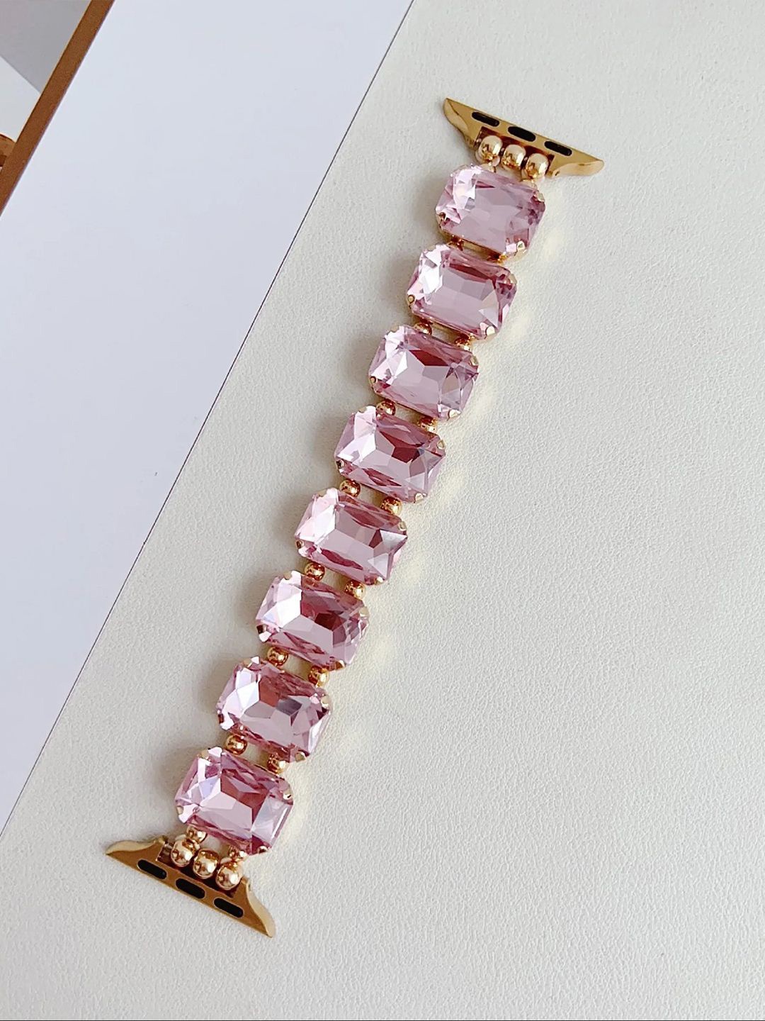 

PEEPERLY Luxury Crystal Stone Bracelet Strap Compatible Smart Watch Strap, Pink