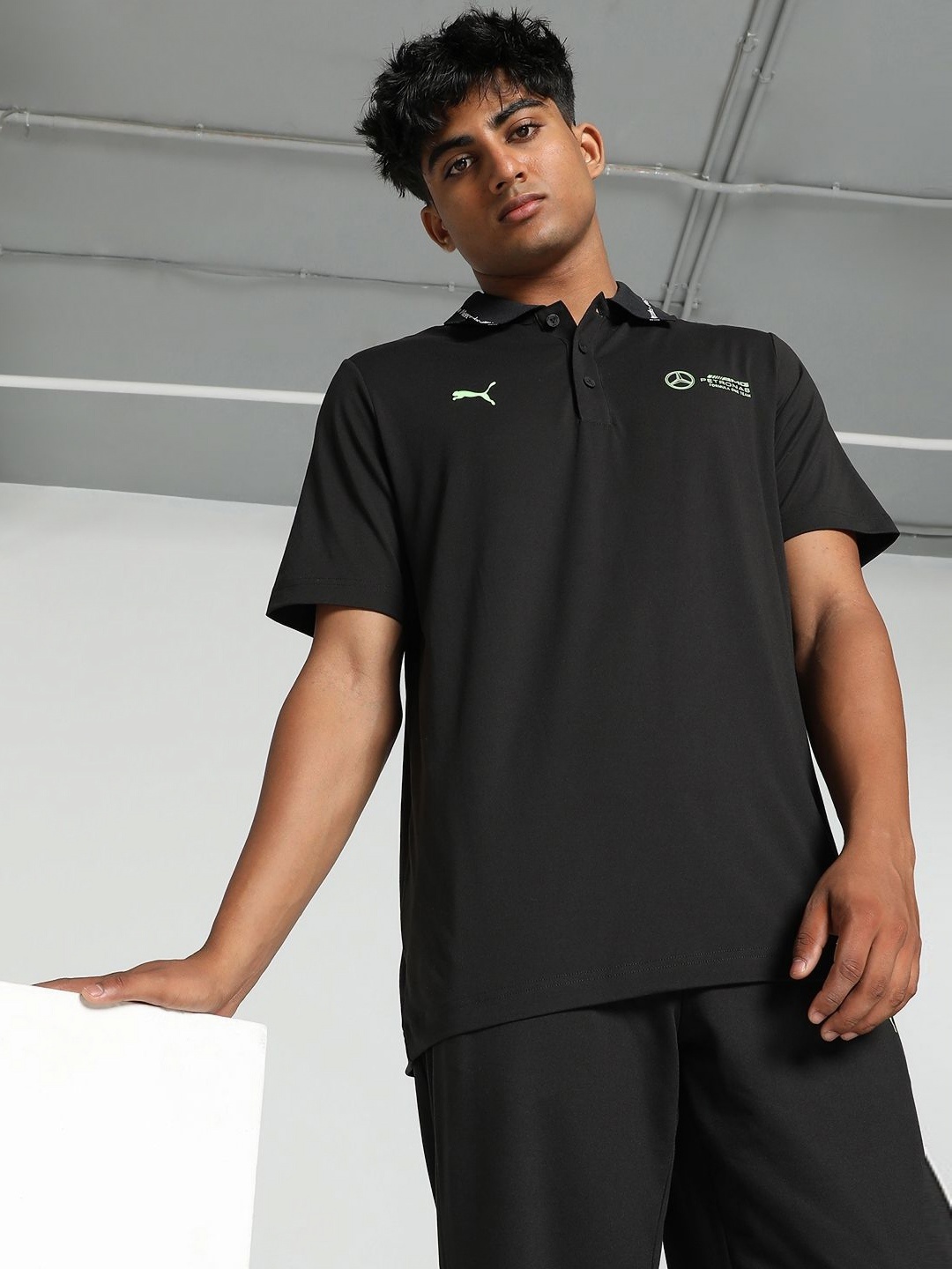 

PUMA Motorsport Men Polo Collar T-shirt, Black
