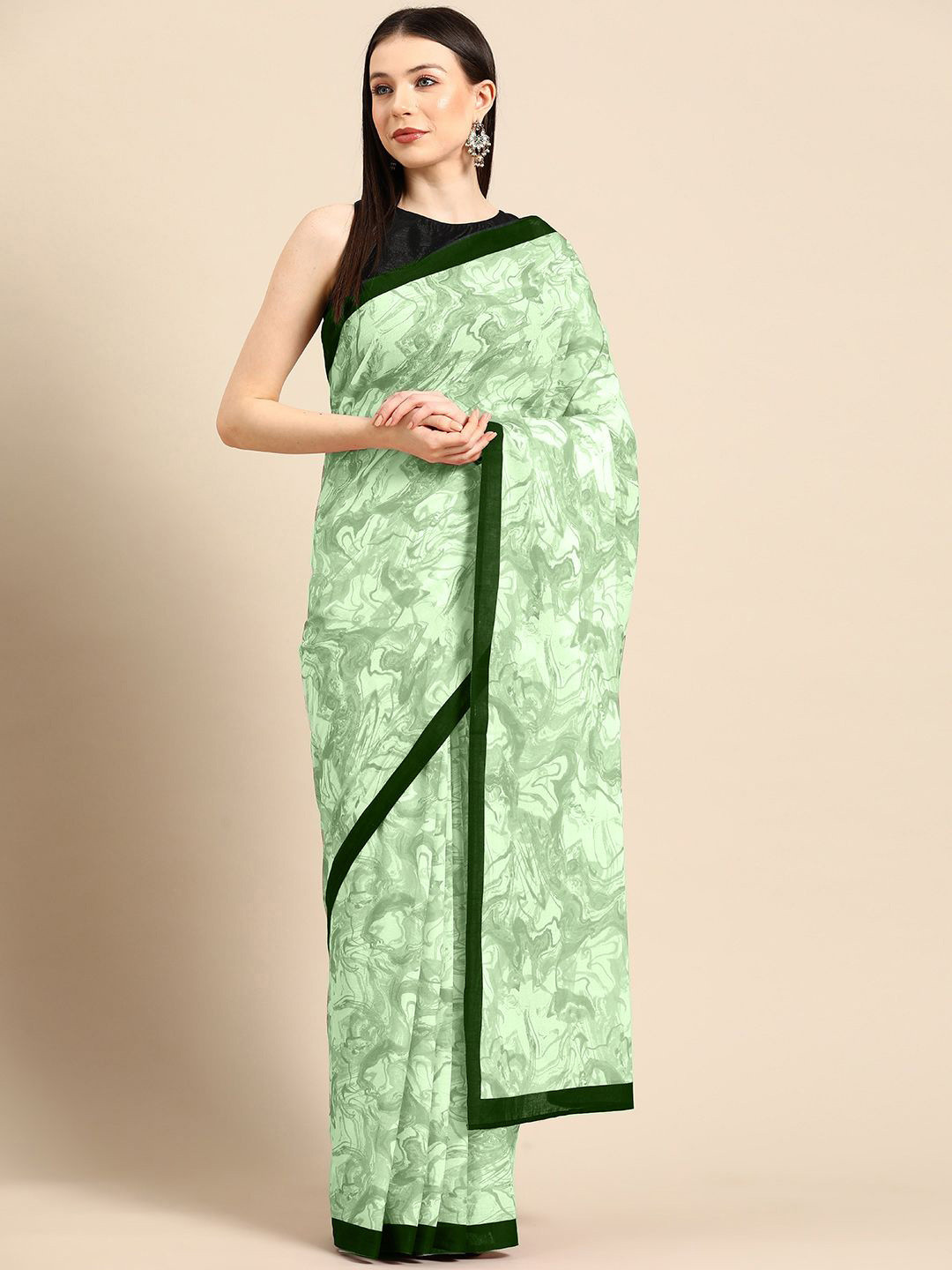 

BUTA BUTI Pure Cotton Saree, Green