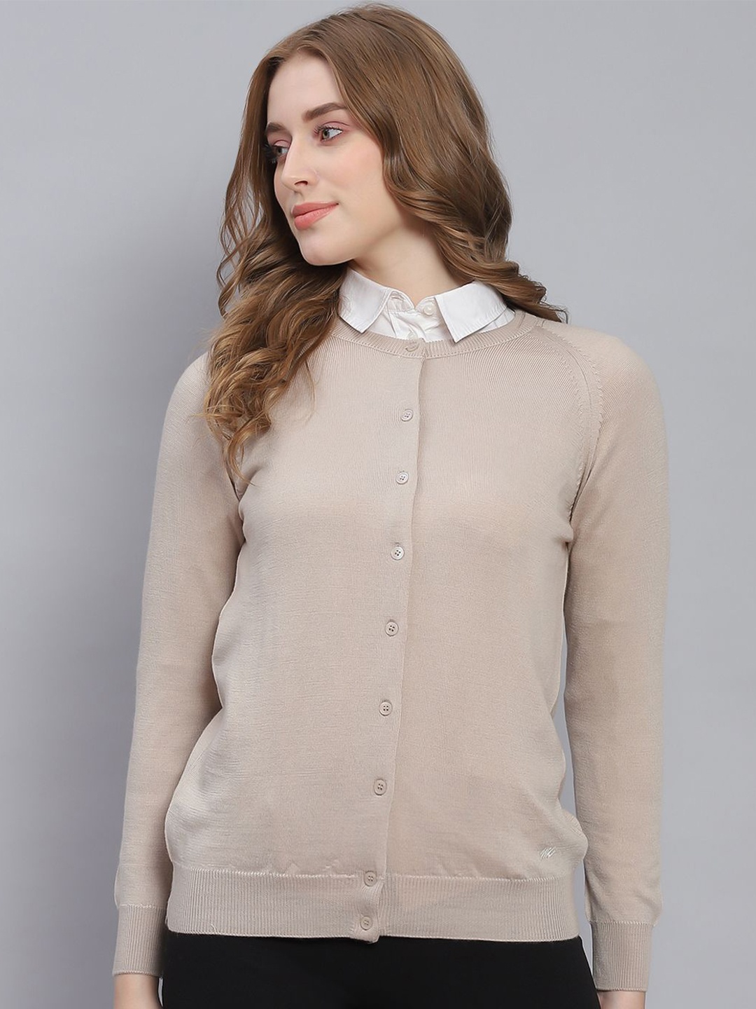 

Monte Carlo Women Woollen Cardigan, Beige