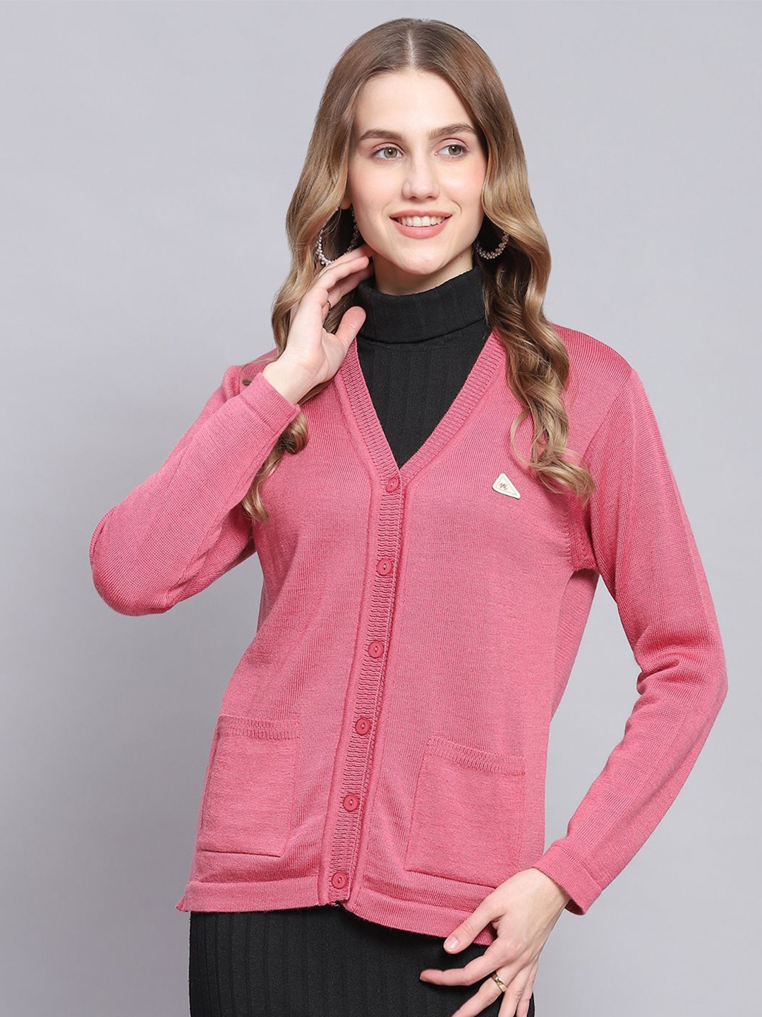 

Monte Carlo Women Woollen Cardigan, Pink