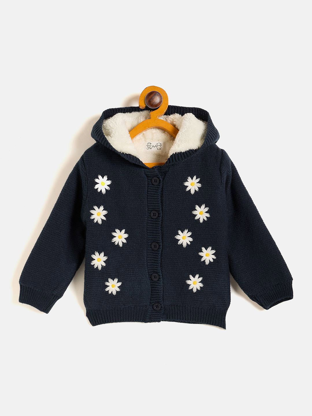 

JWAAQ Girls Floral Cardigan, Navy blue