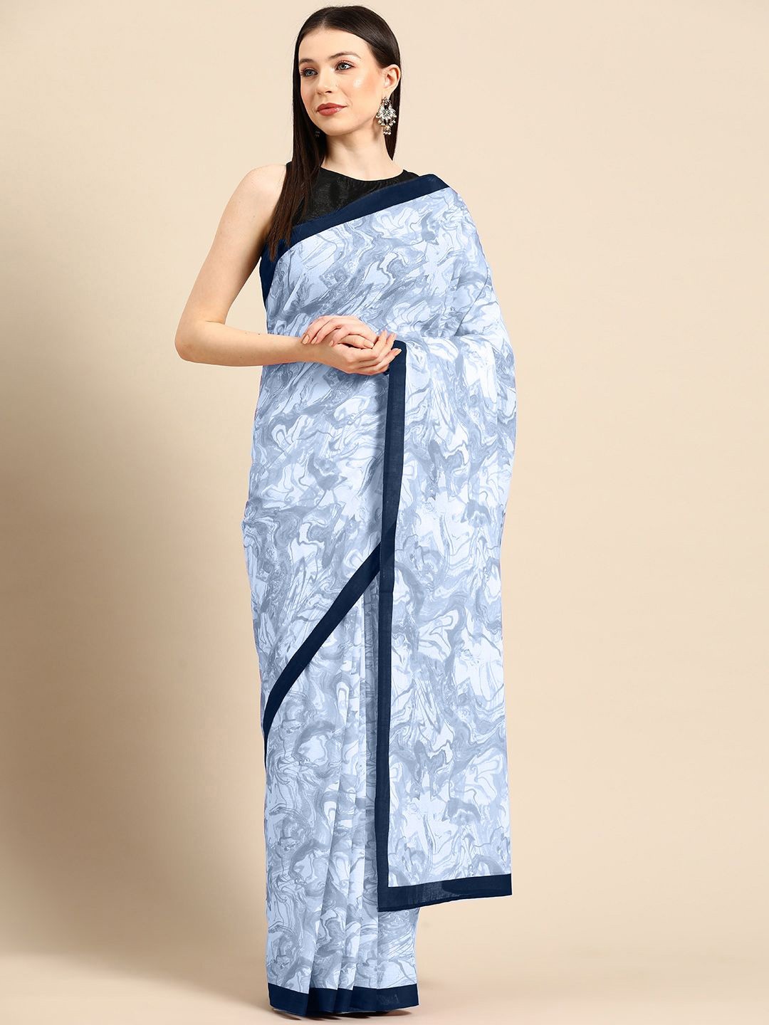 

BUTA BUTI Pure Cotton Saree, Blue