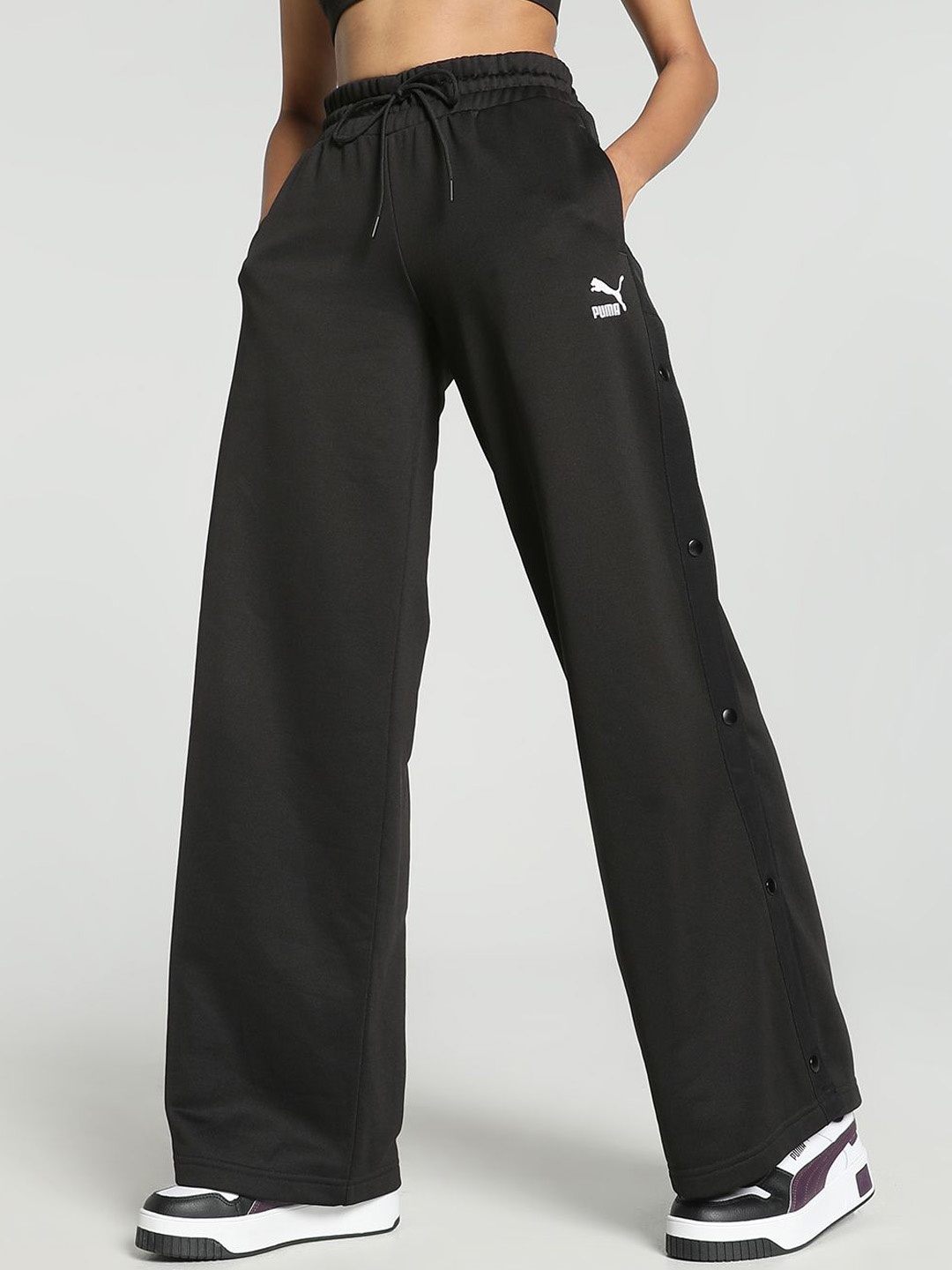 

Puma Classics Popper Relaxed Fit Pants, Black