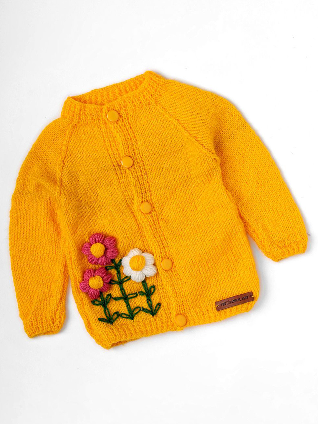 

The Original Knit Unisex Kids Floral Pullover, Yellow