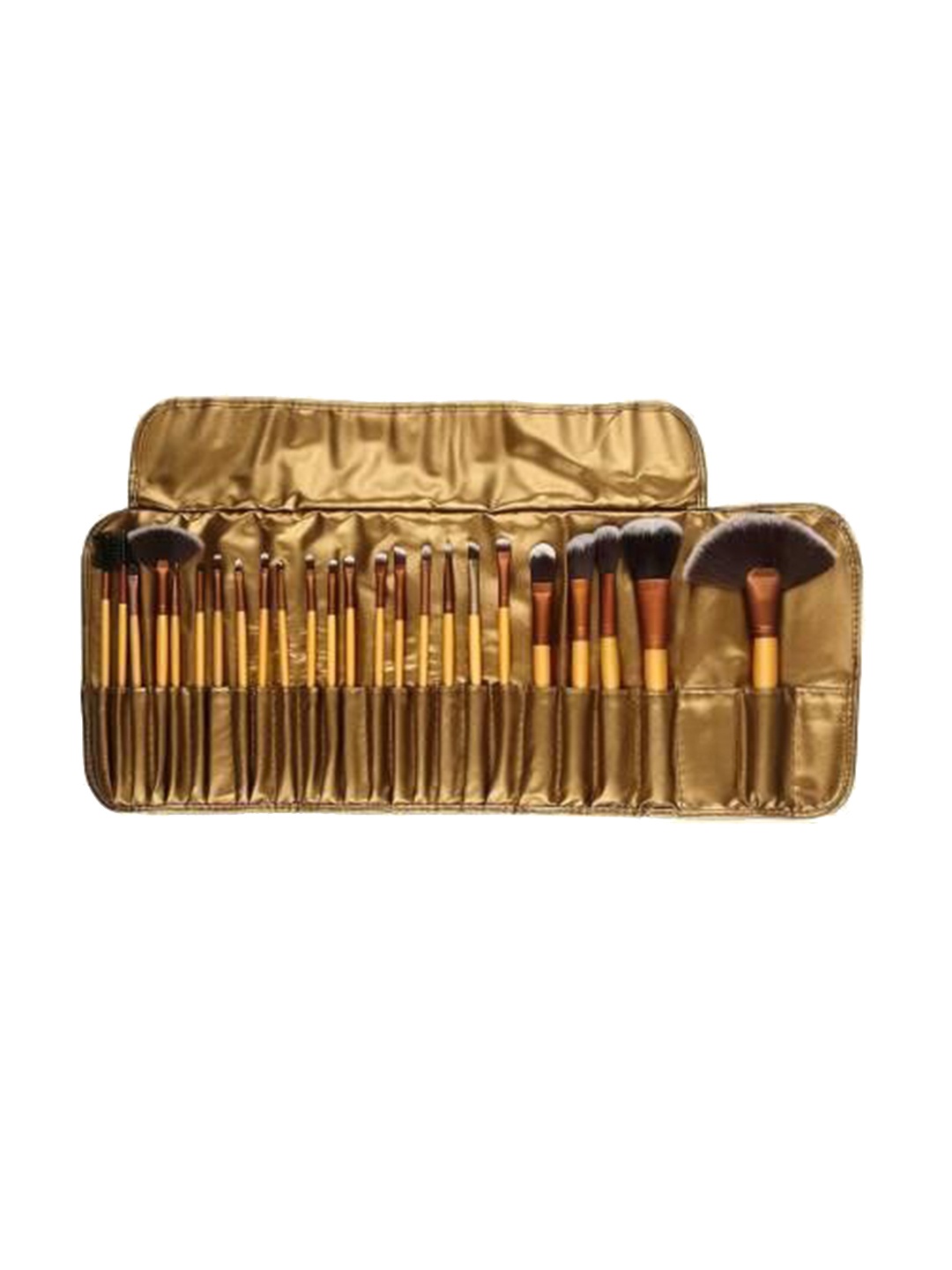 

Yoana Set Of 24 Beauty Professional Cosmetic Brush With Leather Pouch, Gold