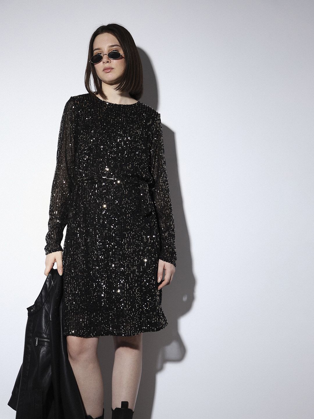 

ONLY Sequin Embellished Sheath Dress, Black