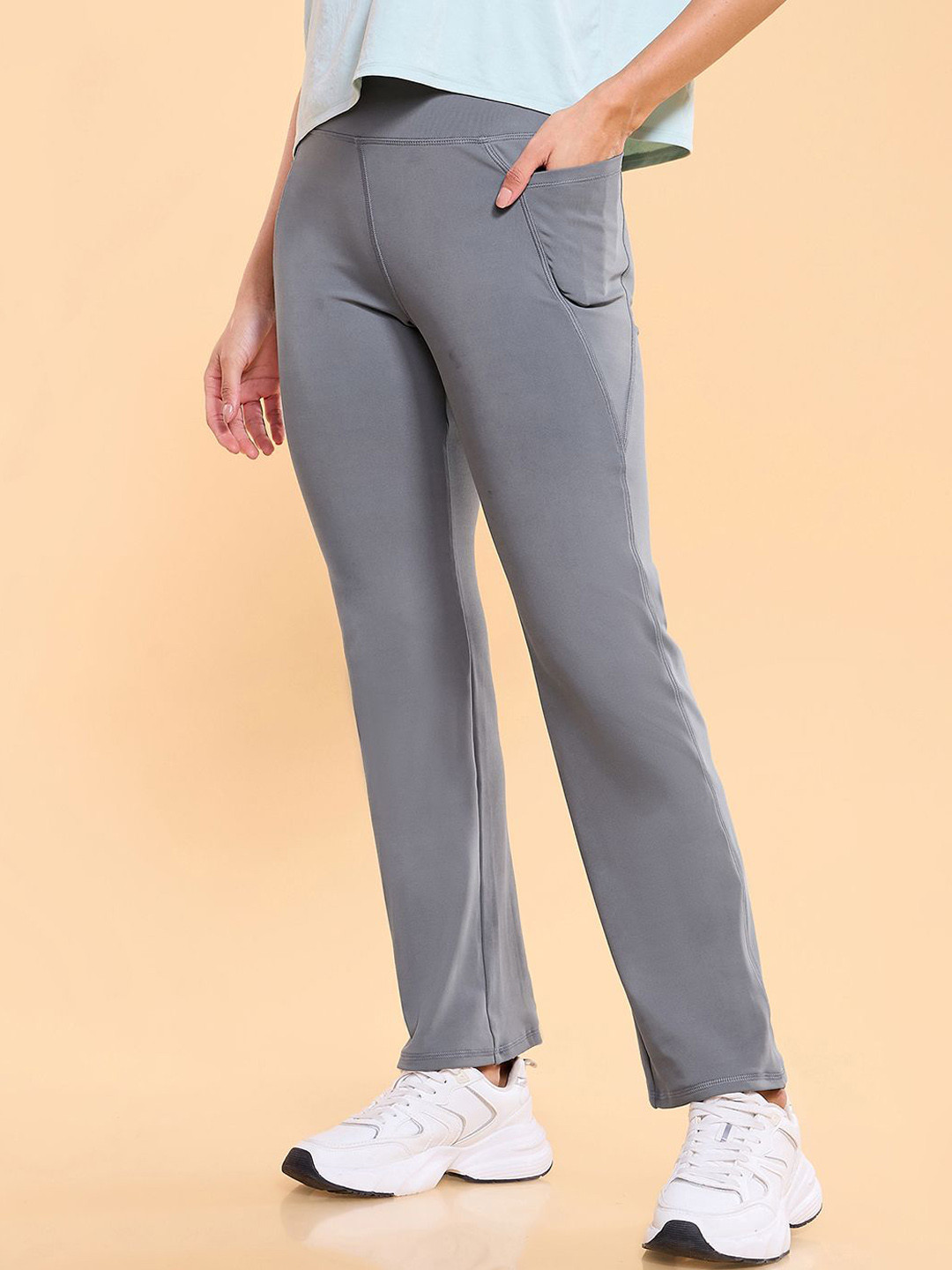 

Enamor Boot Cut Active Pant Dry Fit High Waist Workout Leggings A402, Grey