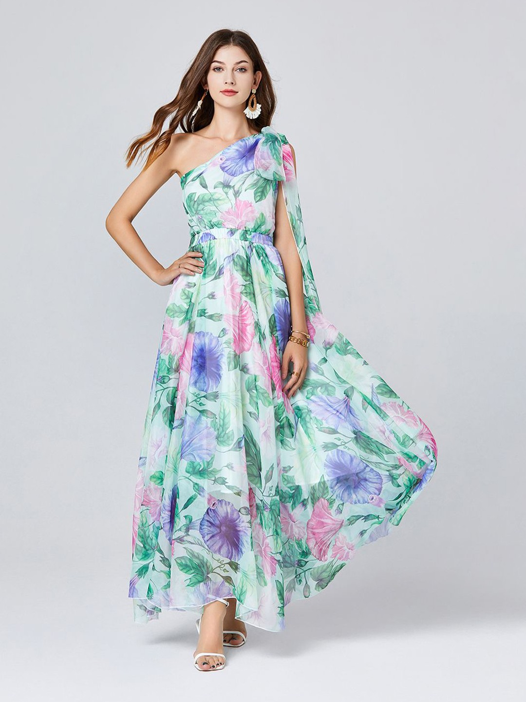 

JC Collection Floral Print Maxi Dress, Green