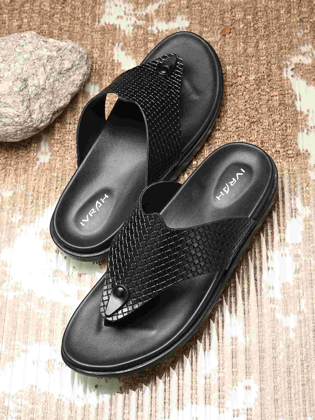 

IVRAH Men Comfort Sandals, Black