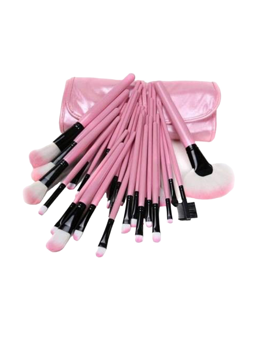 

Yoana Set Of 24-Pcs Makeup Eyeliner, Eyes Shadow, Eyebrow Brushes With Pouch, Pink