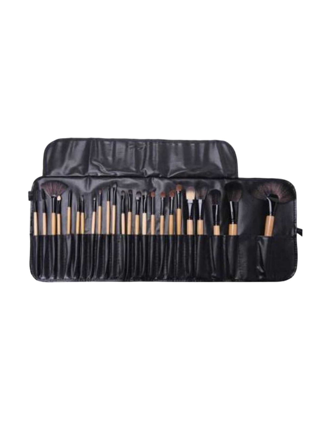 

Yoana Set Of 24 Professional Natural Cosmetic Makeup Brushes With Pouch Case, Black