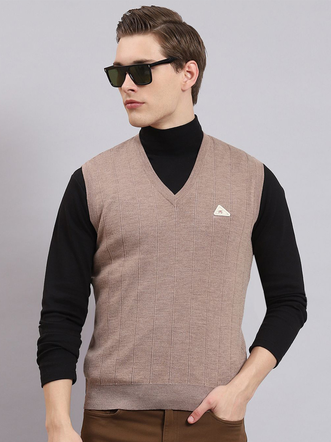 

Monte Carlo Men Woollen Sweater Vest, Brown